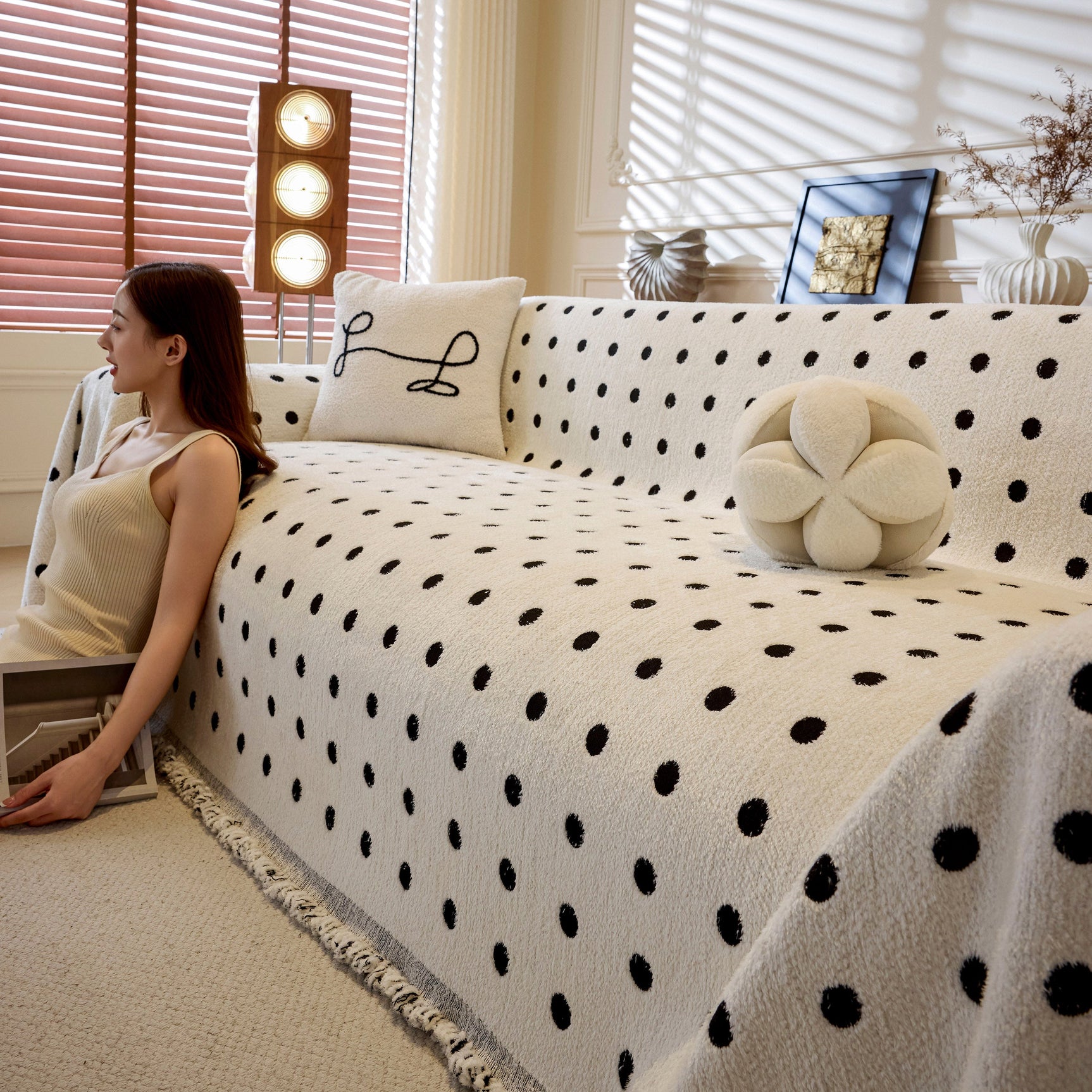 Decorative Plush Textured Woven Sofa Cover Throw, Cozy Soft Couch Protector Blanket - Ornate Home