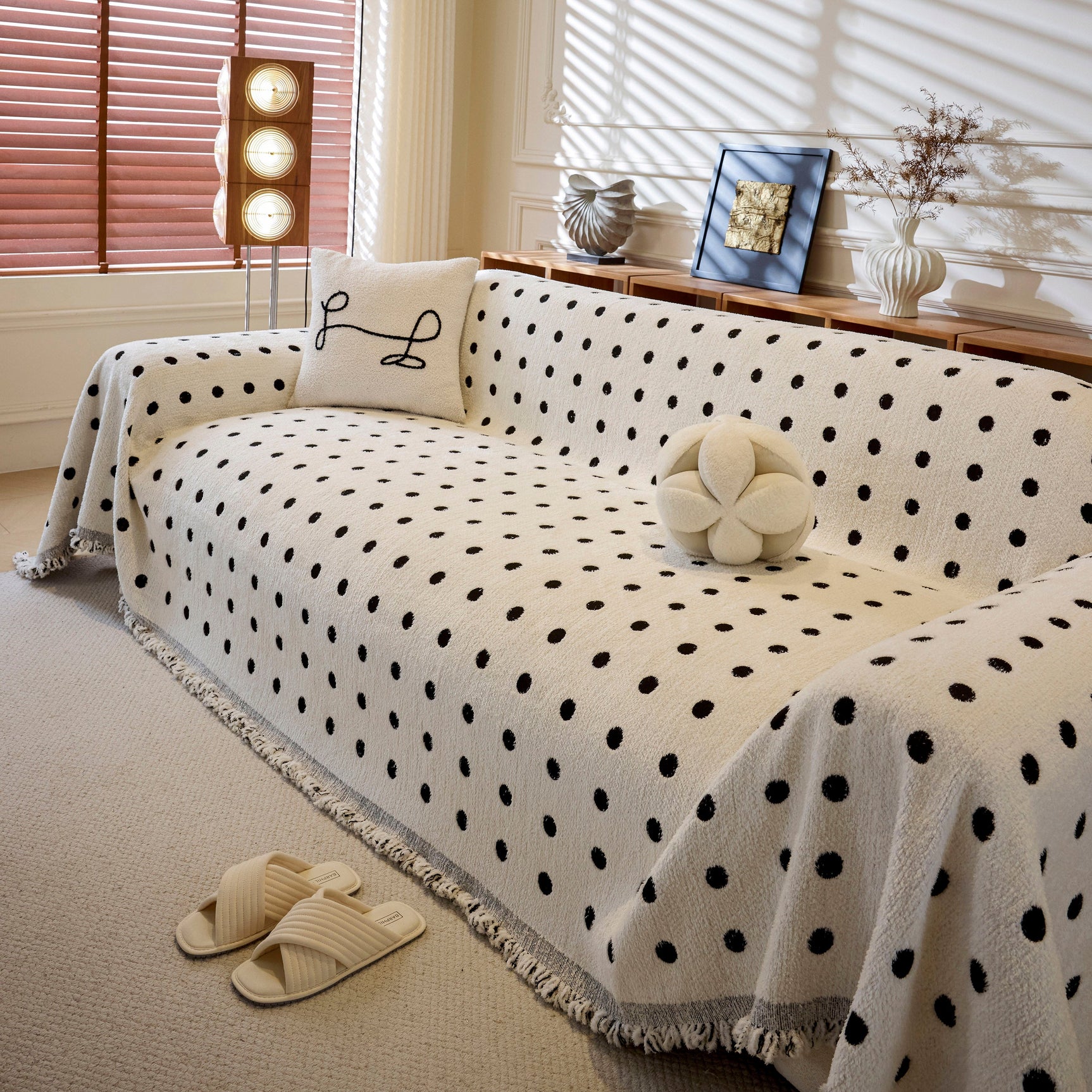 Decorative Plush Textured Woven Sofa Cover Throw, Cozy Soft Couch Protector Blanket - Ornate Home