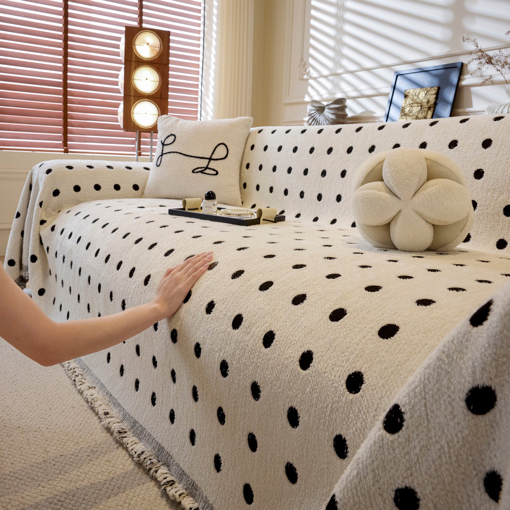 Decorative Plush Textured Woven Sofa Cover Throw, Cozy Soft Couch Protector Blanket - Ornate Home