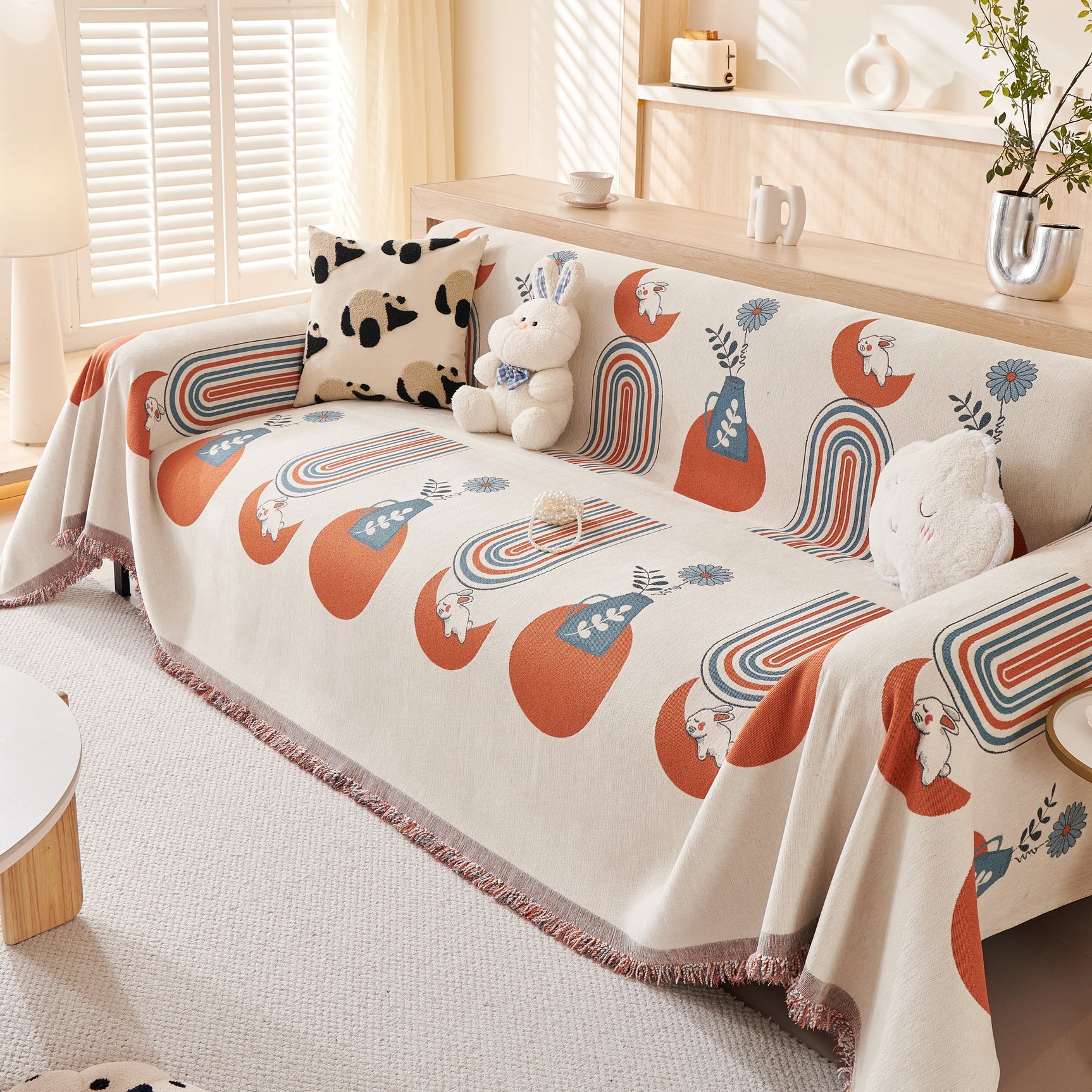 Decorative Throw Blankets for Couch Reversible Chenille Furniture Throw Covers for Sectional Sofa - Ornate Home