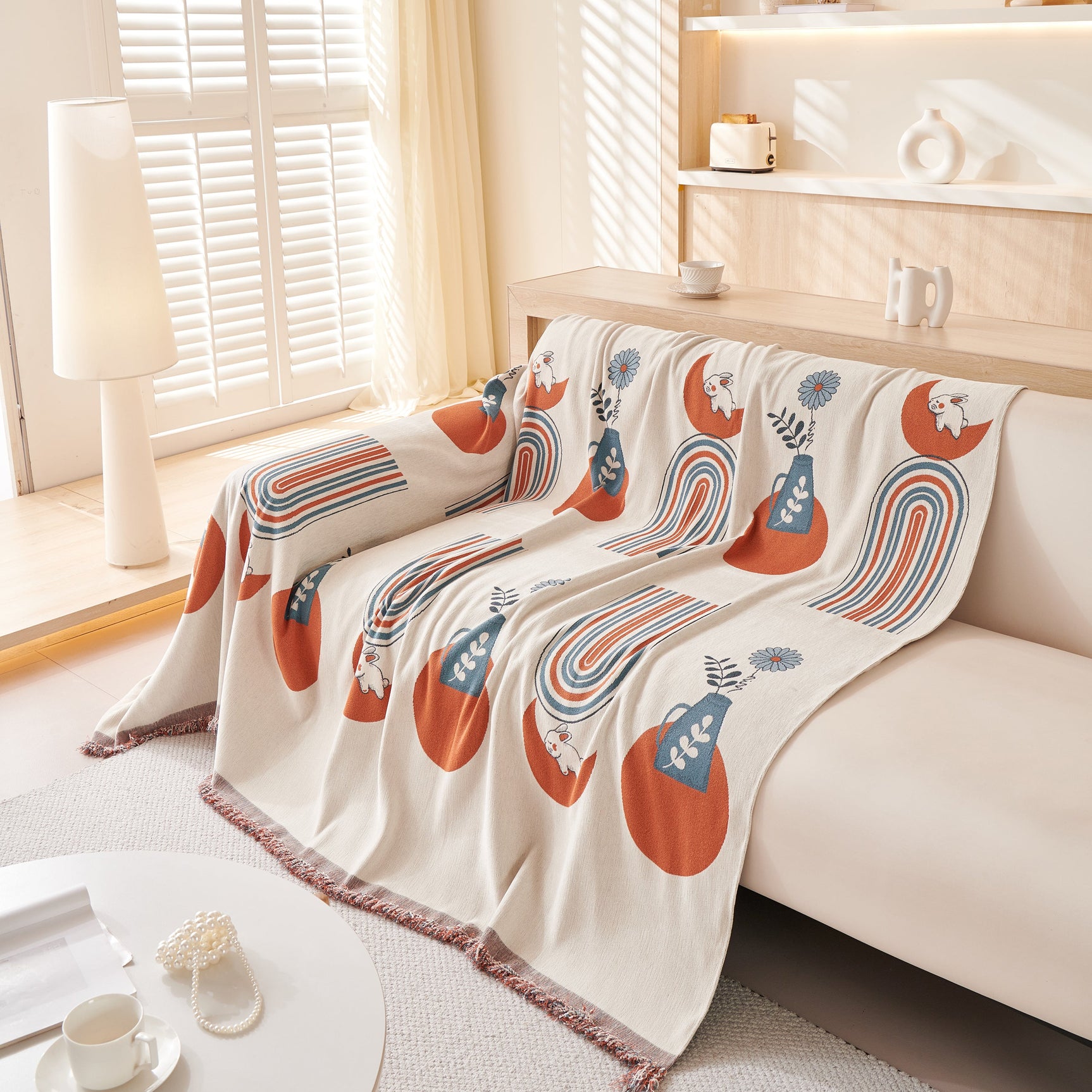 Decorative Throw Blankets for Couch Reversible Chenille Furniture Throw Covers for Sectional Sofa - Ornate Home