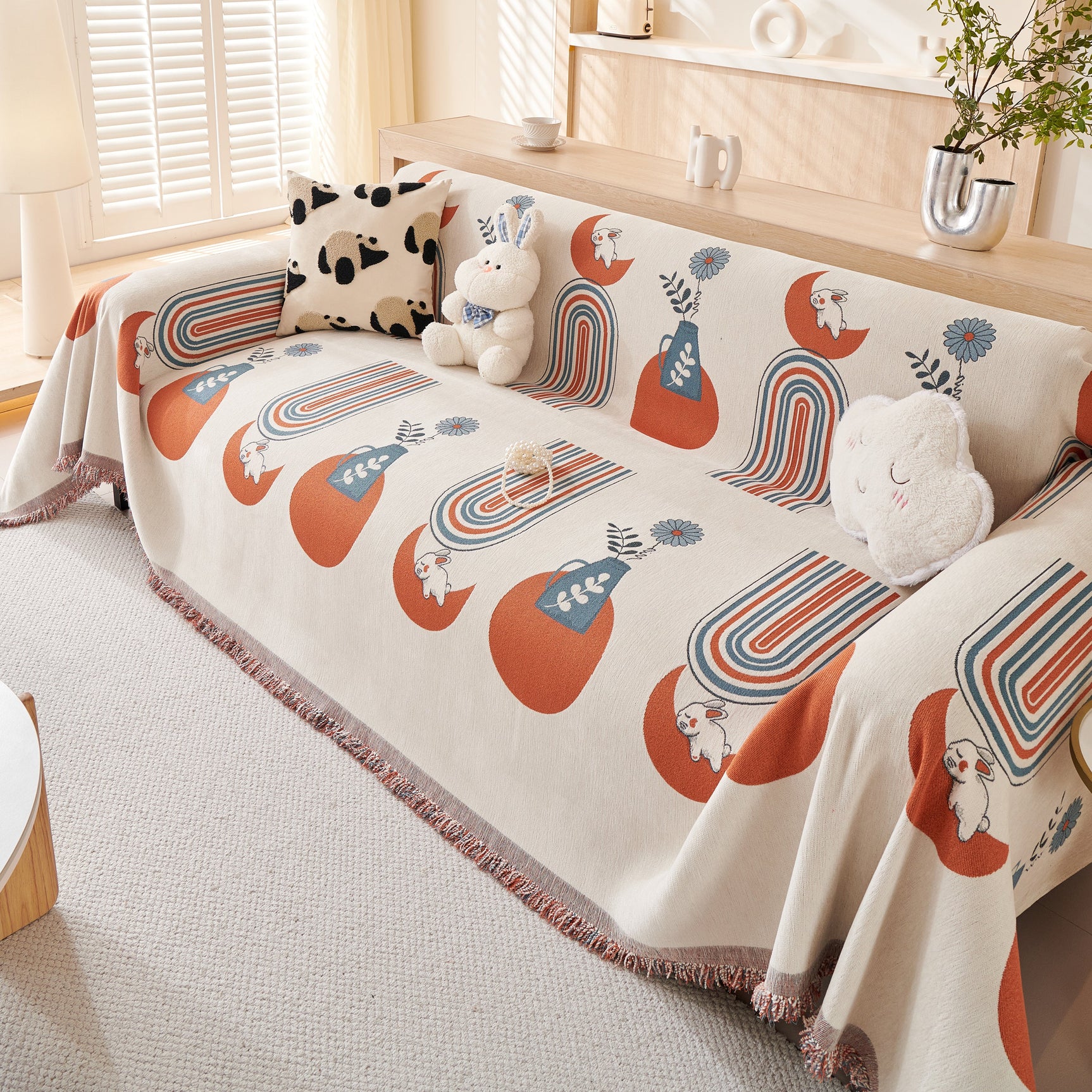 Decorative Throw Blankets for Couch Reversible Chenille Furniture Throw Covers for Sectional Sofa - Ornate Home