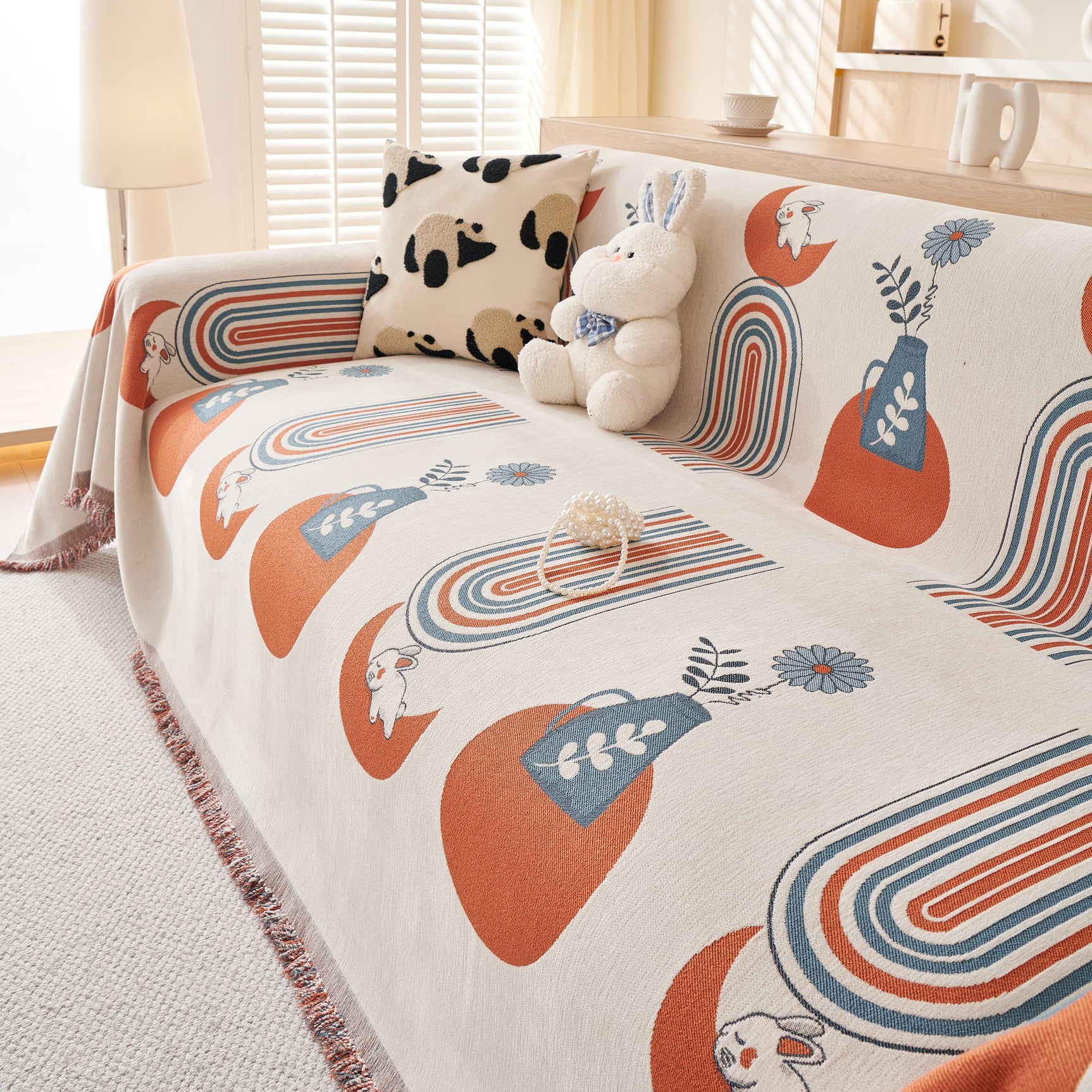 Decorative Throw Blankets for Couch Reversible Chenille Furniture Throw Covers for Sectional Sofa - Ornate Home