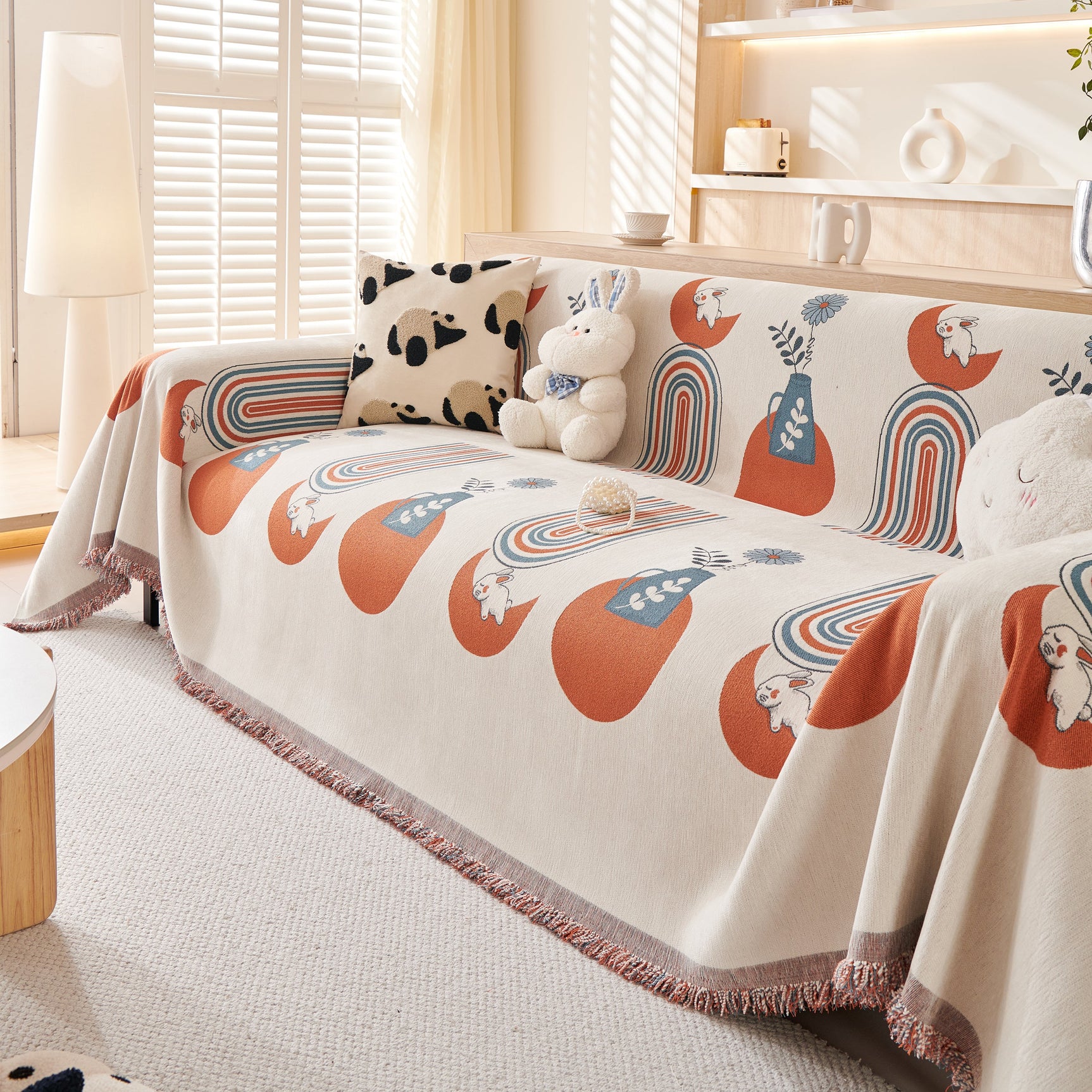 Decorative Throw Blankets for Couch Reversible Chenille Furniture Throw Covers for Sectional Sofa - Ornate Home