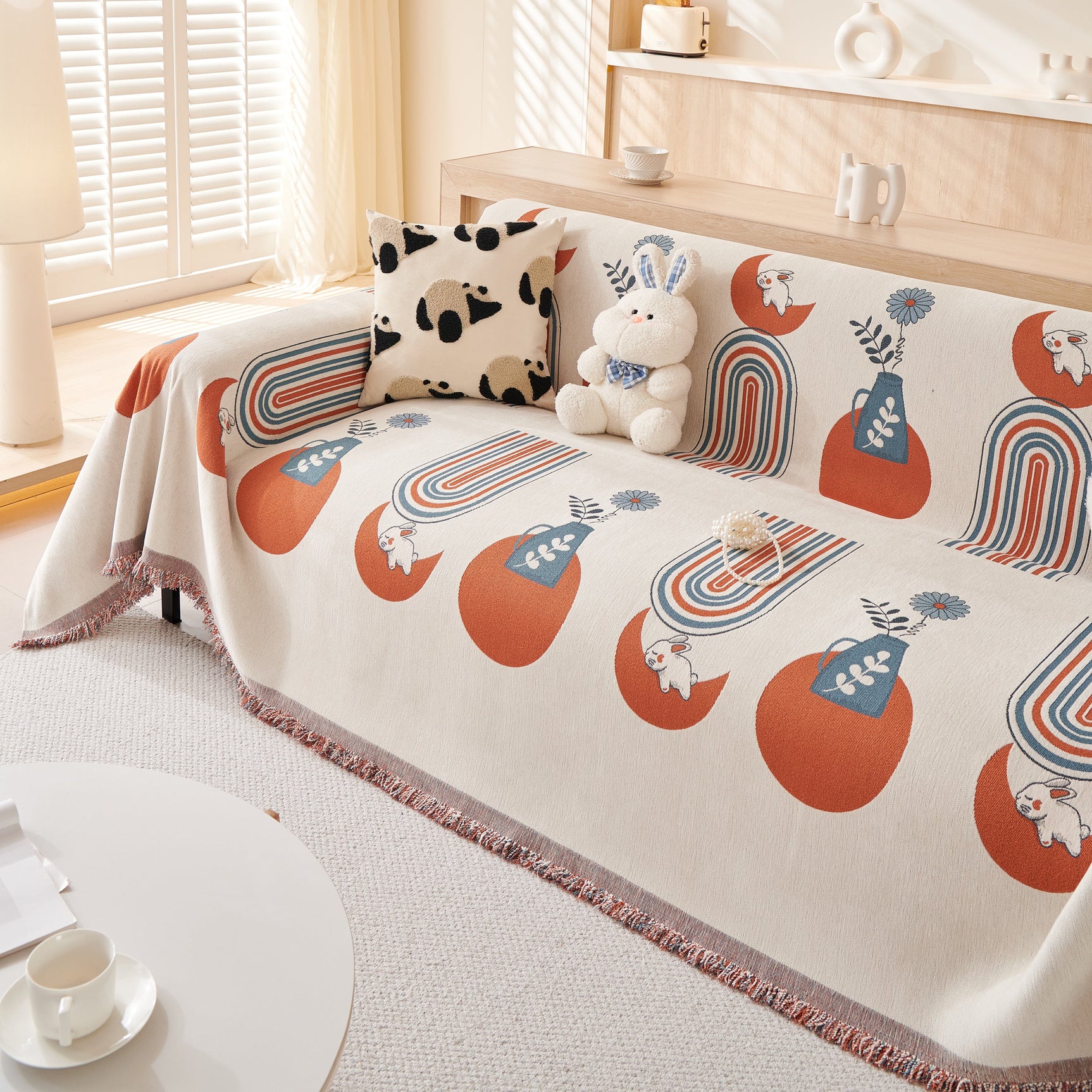 Decorative Throw Blankets for Couch Reversible Chenille Furniture Throw Covers for Sectional Sofa - Ornate Home