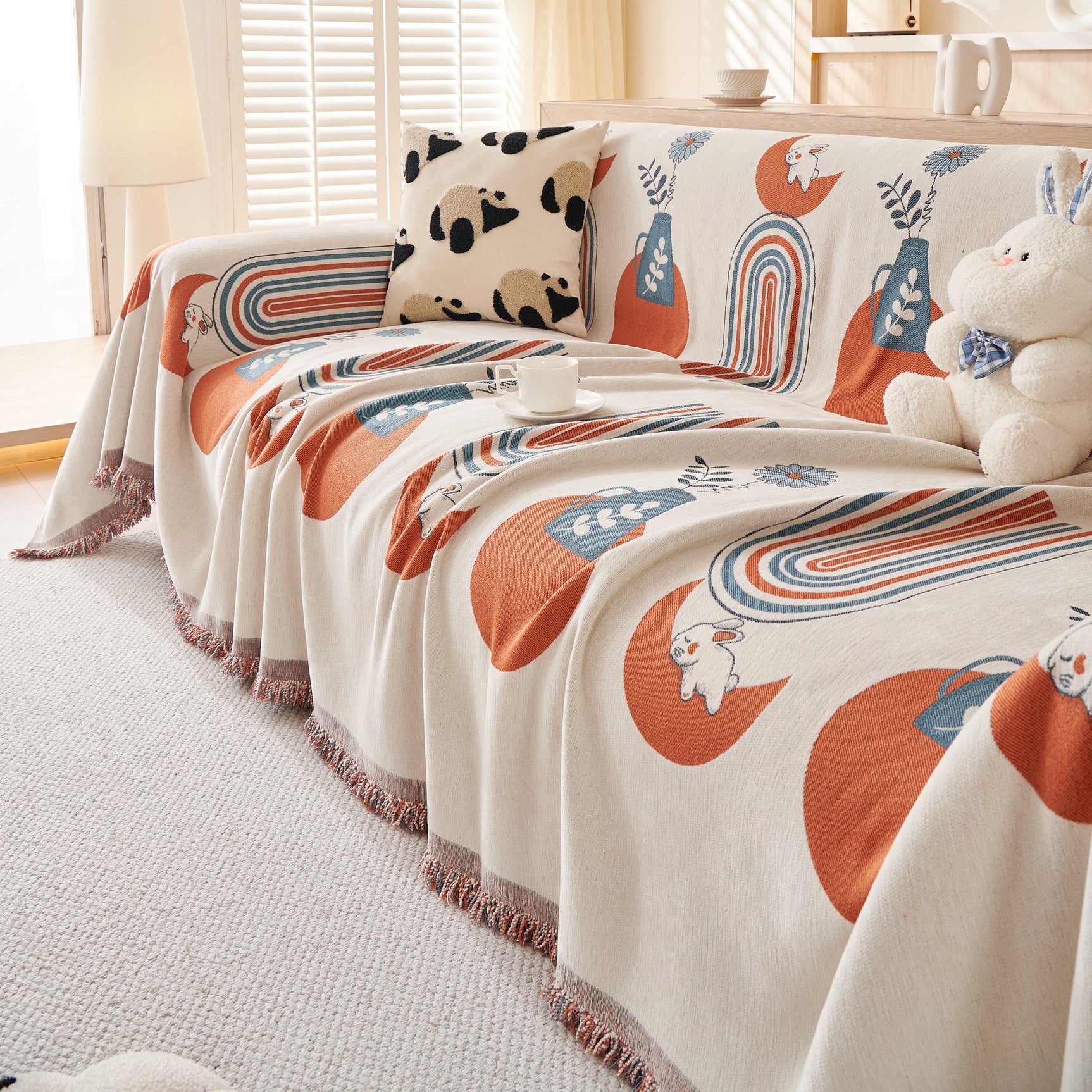 Decorative Throw Blankets for Couch Reversible Chenille Furniture Throw Covers for Sectional Sofa - Ornate Home