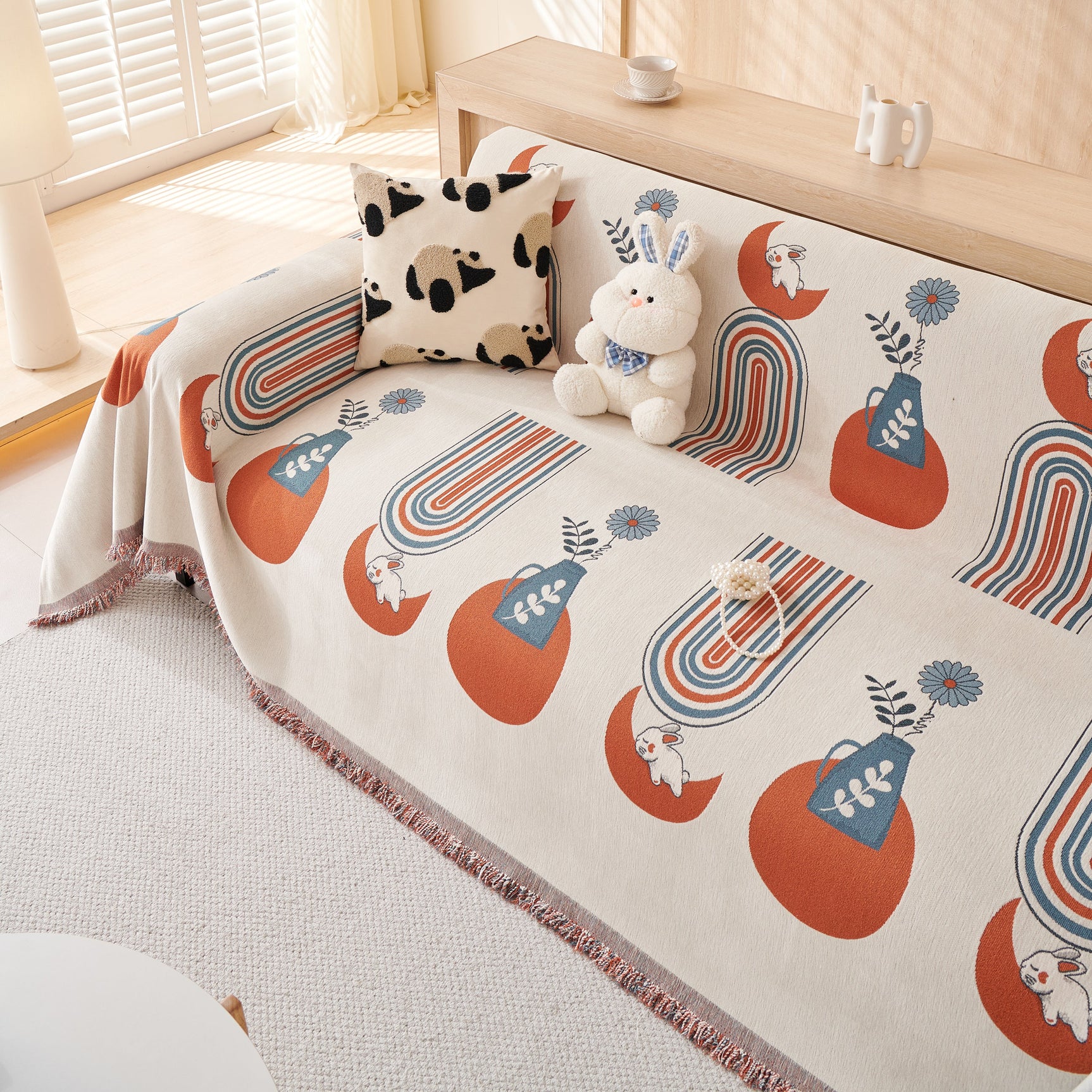 Decorative Throw Blankets for Couch Reversible Chenille Furniture Throw Covers for Sectional Sofa - Ornate Home