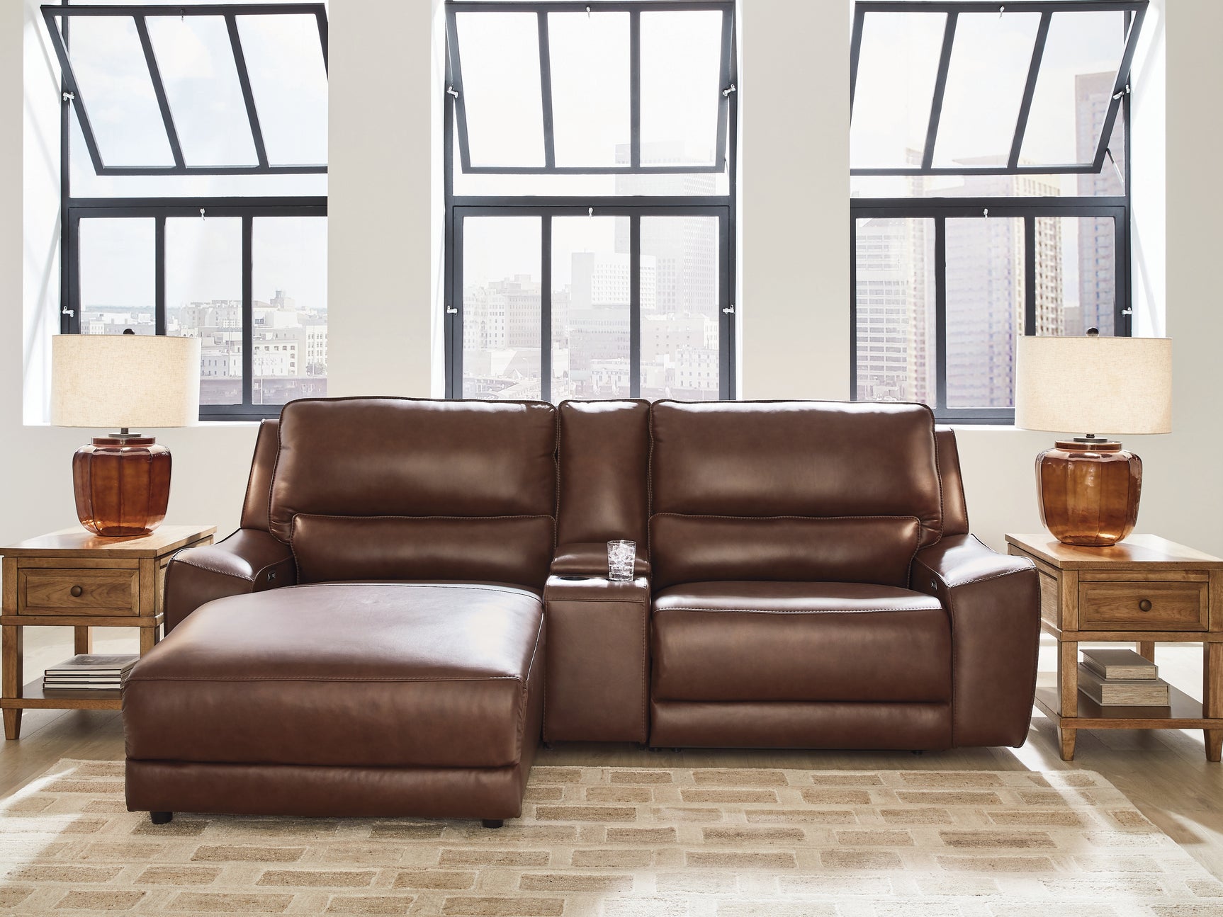 DeepWakes Canyon 3-Piece Power Reclining Sectional with Left Chaise - Ornate Home