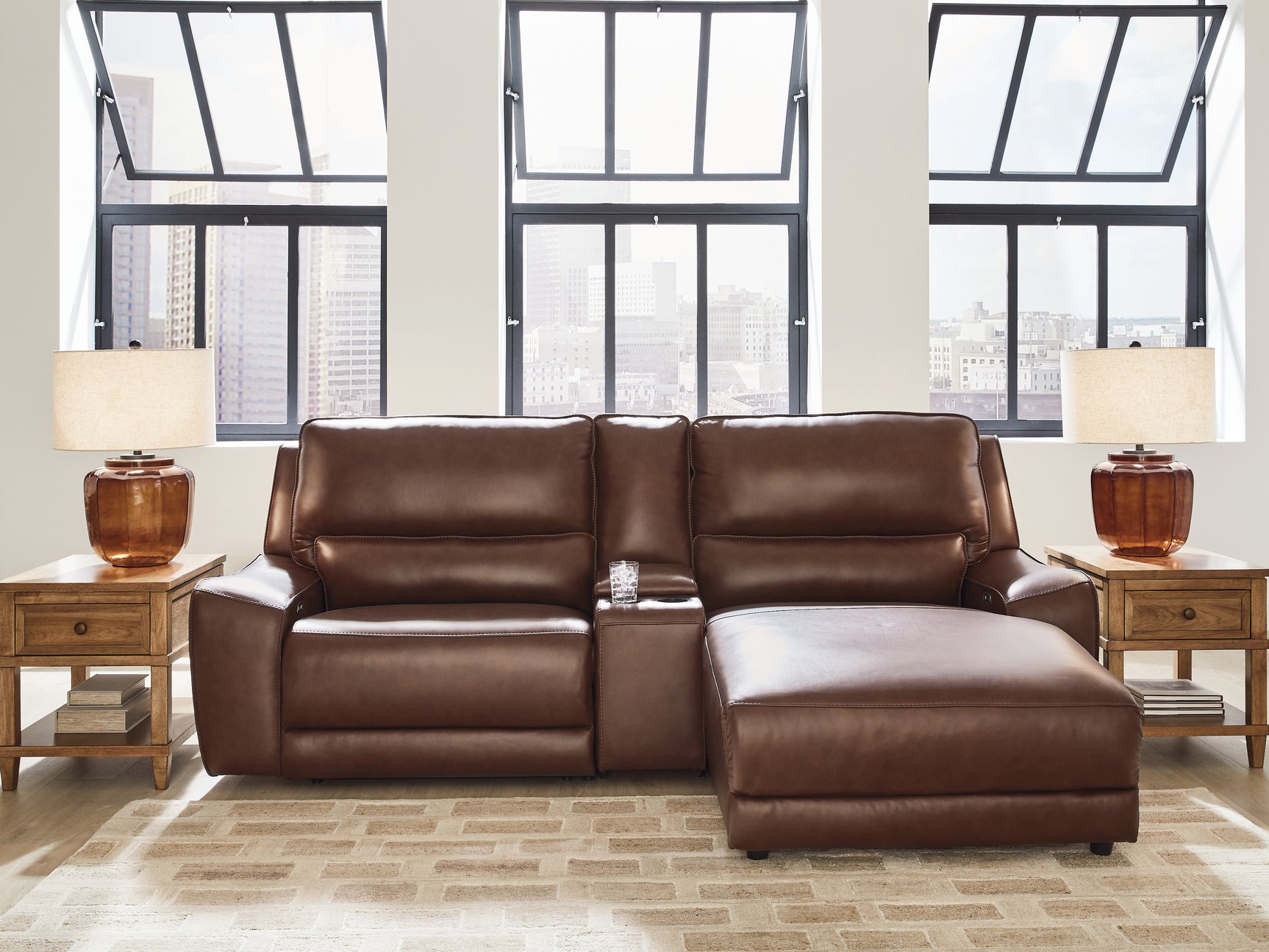 DeepWakes Canyon 3-Piece Power Reclining Sectional with Right Chaise - Ornate Home