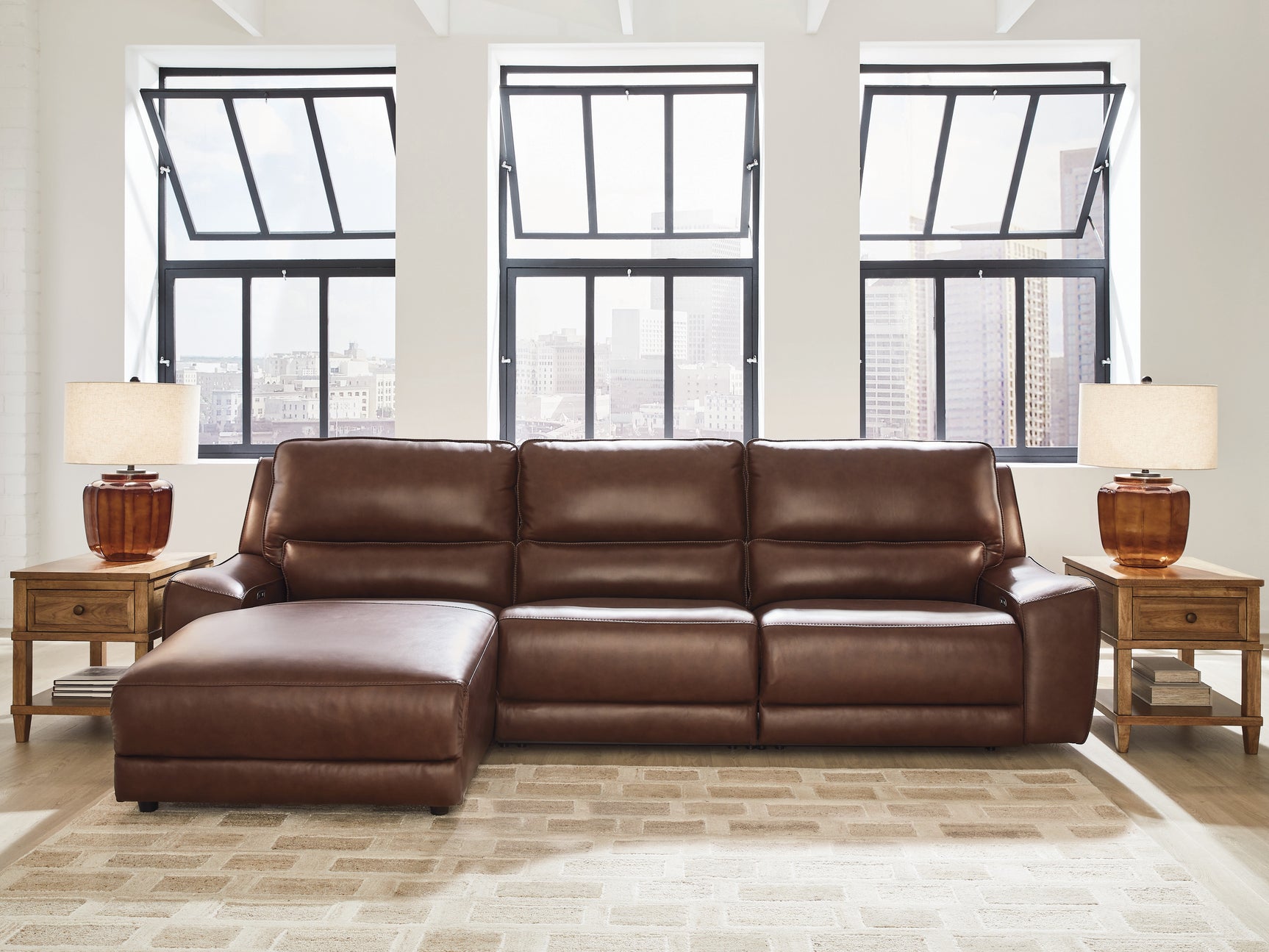 DeepWakes Canyon 3-Piece Reclining Sofa LAF Chaise - Ornate Home