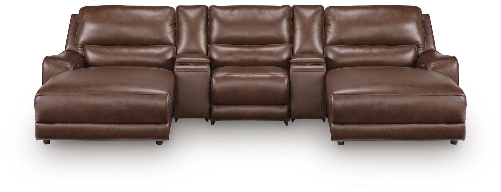 DeepWakes Canyon 5-Piece Reclining Sectional with Double Chaise and Storage Consoles (Online Special Price)