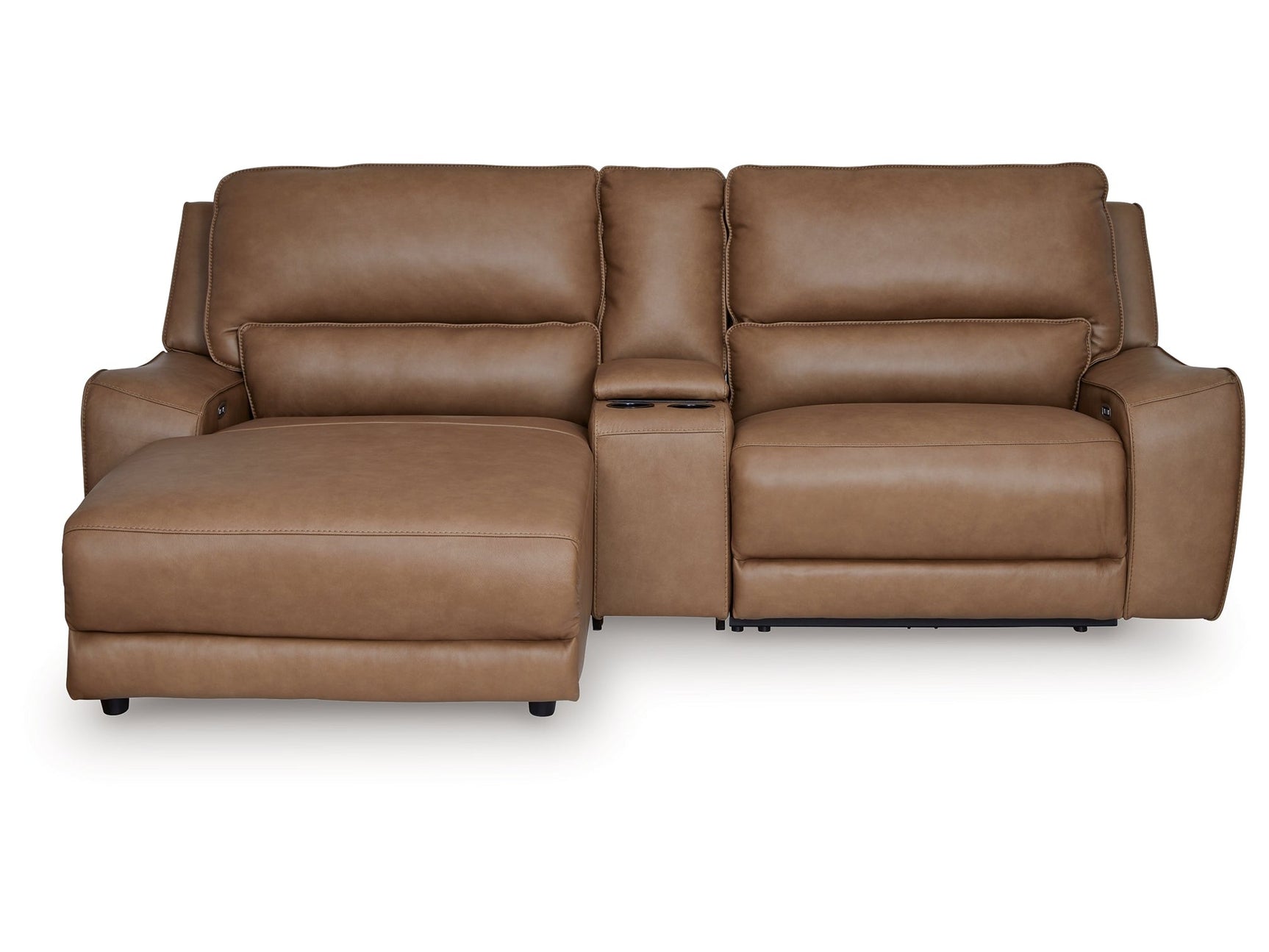 DeepWakes Caramel 3-Piece Power Reclining Sectional with Left Chaise - Ornate Home