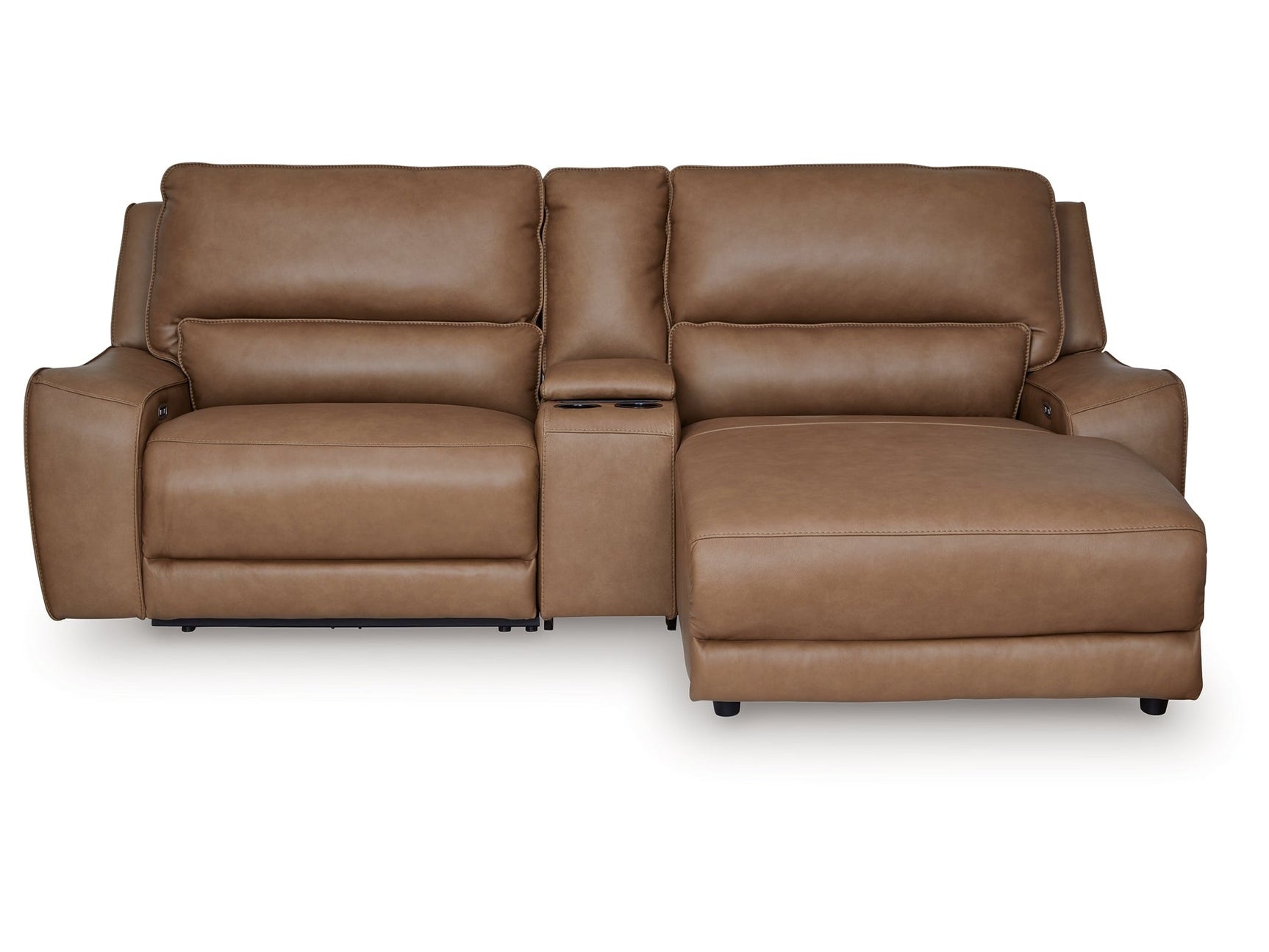 DeepWakes Caramel 3-Piece Power Reclining Sectional with Right Chaise - Ornate Home
