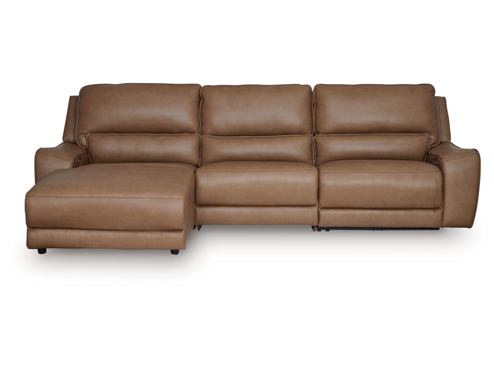 DeepWakes Caramel 3-Piece Reclining LAF Sofa Chaise - Ornate Home