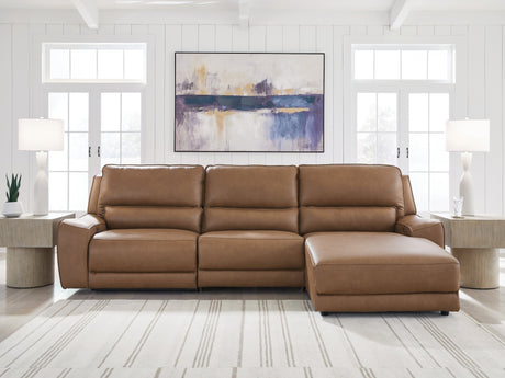 DeepWakes Caramel 3-Piece Reclining RAF Sofa Chaise (Online Special Price) - Ornate Home