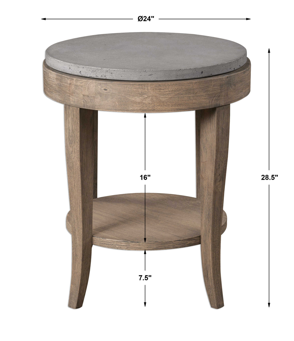Deka Gray/Woodtone Round Side Table - Ornate Home