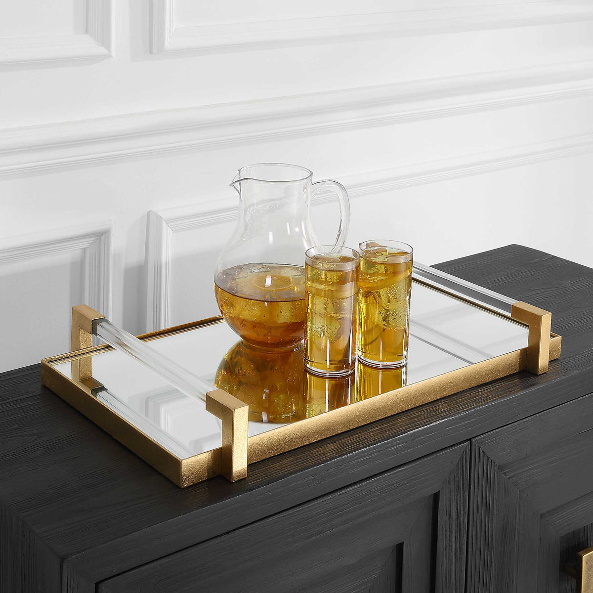 Deki Gold Mirrored Tray - Ornate Home