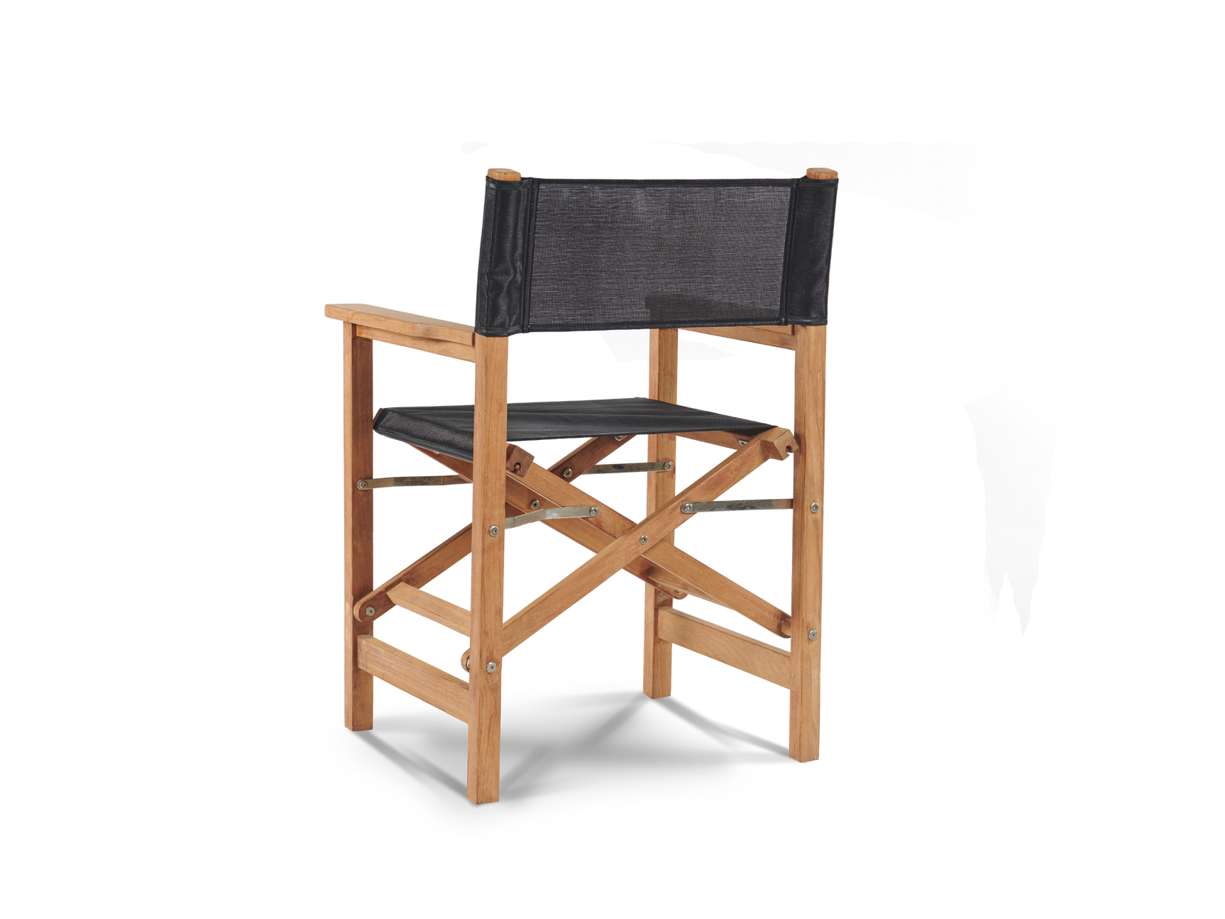 Del Ray 5-Piece Square Teak Black Outdoor Dining Set with Folding Armchairs - Ornate Home