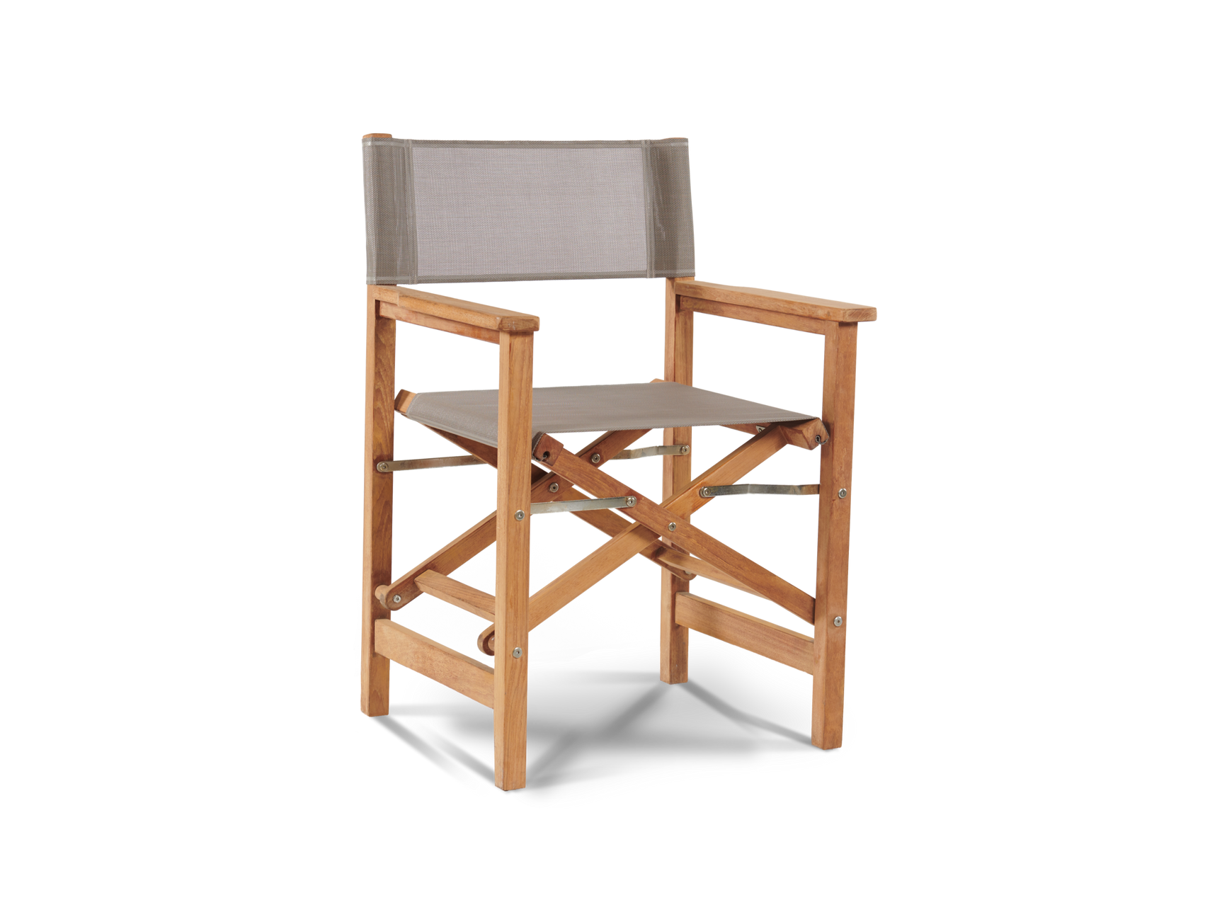 Del Ray 5-Piece Square Teak Taupe Outdoor Dining Set with Folding Armchairs - Ornate Home