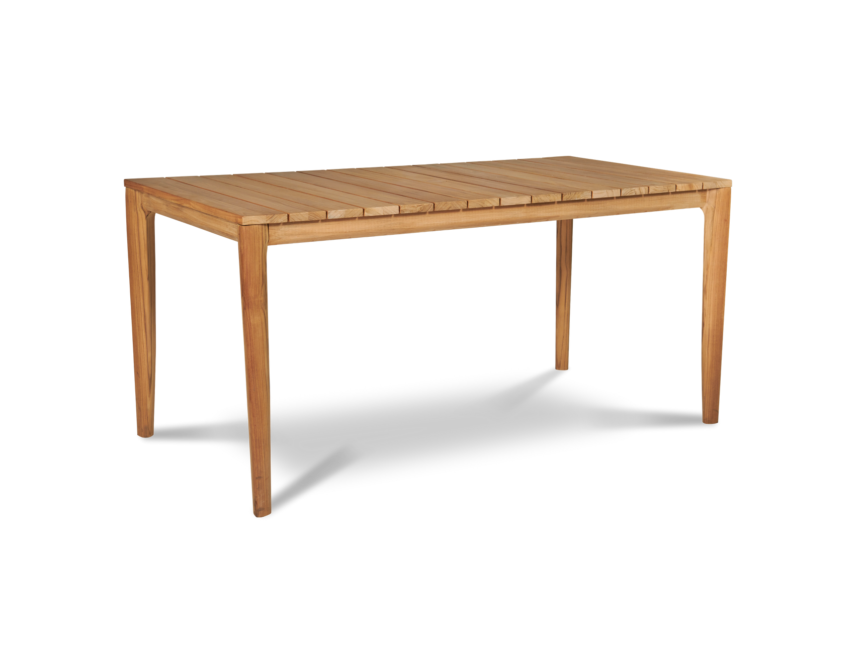 Del Ray 63-inch Rectangular Teak Outdoor Dining Table with Umbrella Hole - Ornate Home