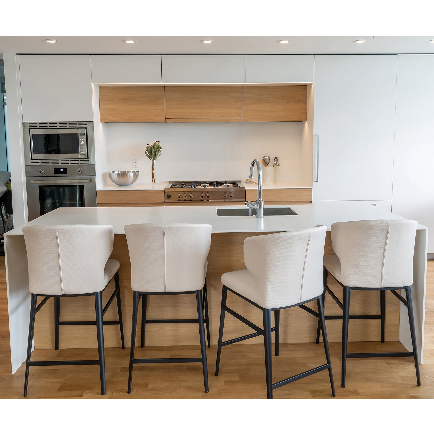 Delaney Beige Counter Stool - Ornate Home