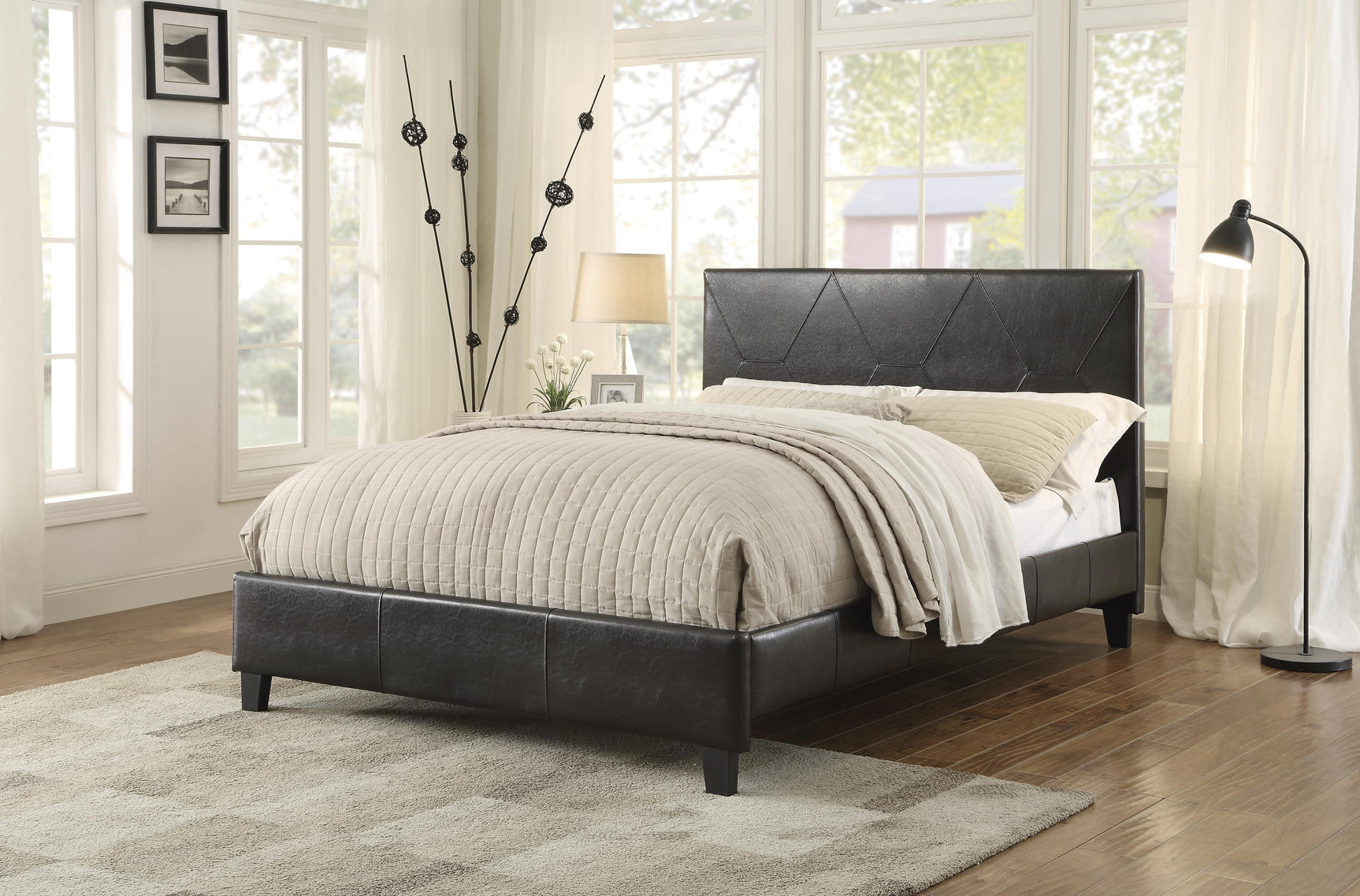 Deleon Brown California King Platform Bed - Ornate Home