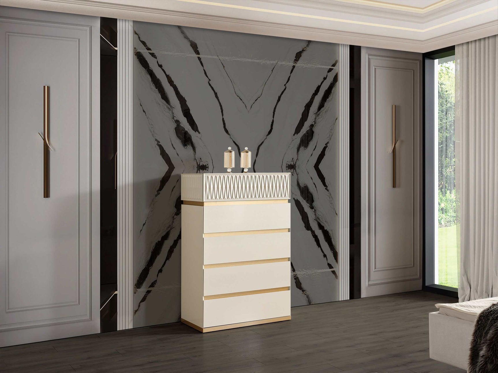 Delfano Beige Chest - Ornate Home