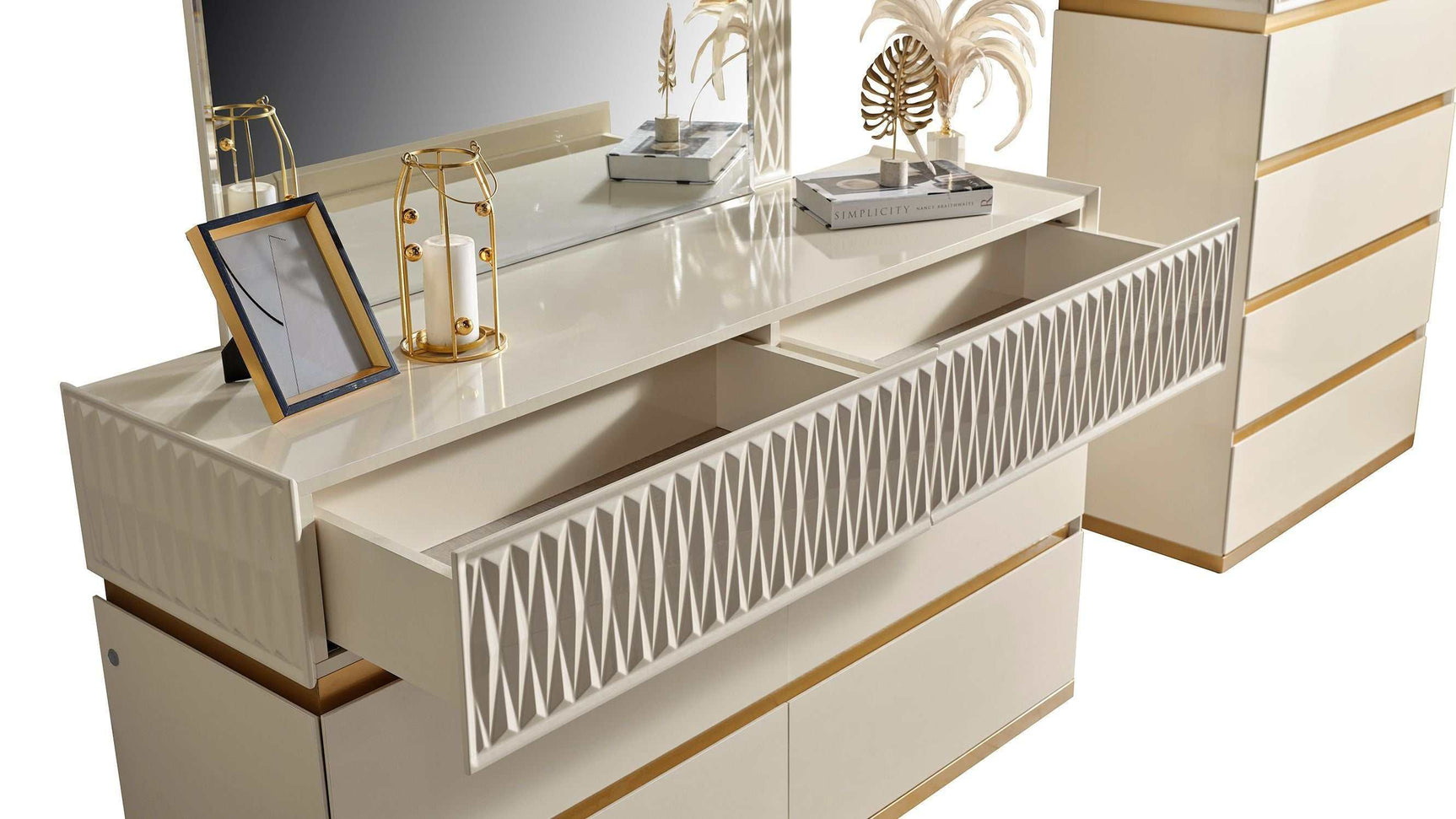 Delfano Beige Dresser - Ornate Home