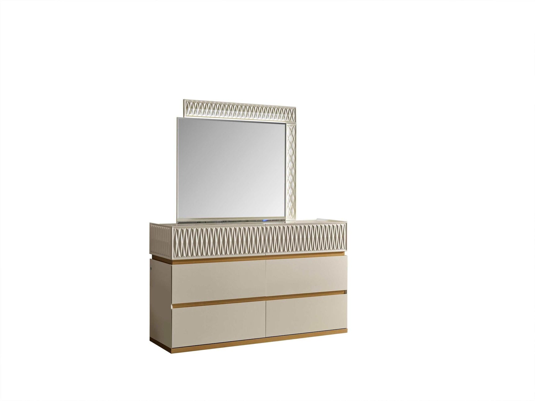 Delfano Beige Queen Bedroom Set / 5pc - Ornate Home