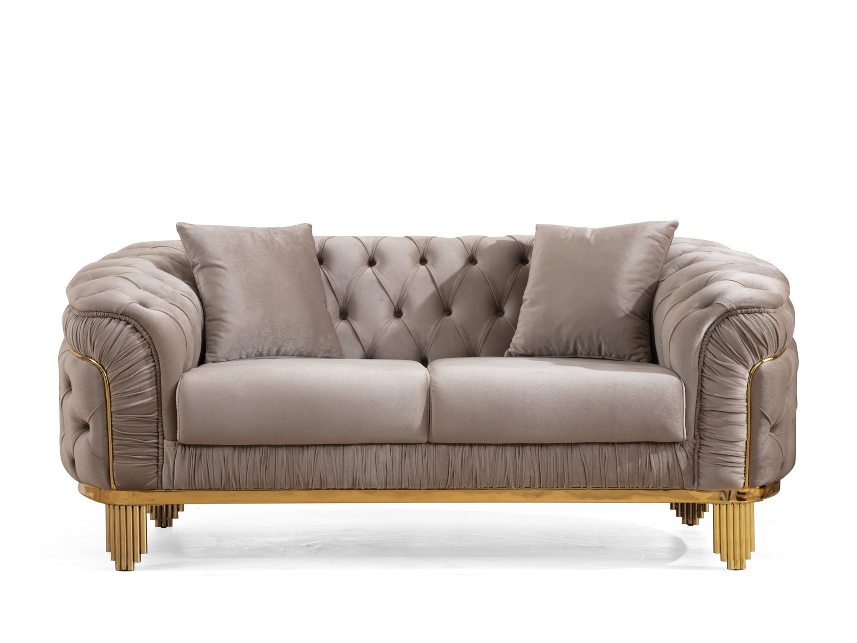 Delfi Taupe 2-Piece Living Room Set - Ornate Home