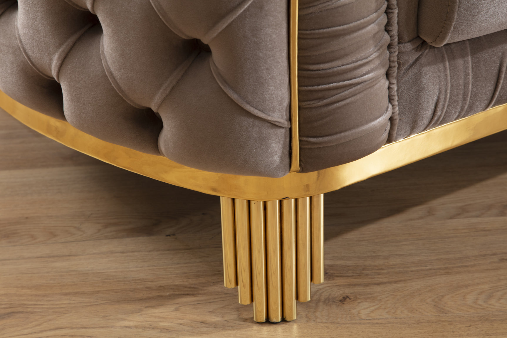 Delfi Taupe 3-Piece Living Room Set - Ornate Home