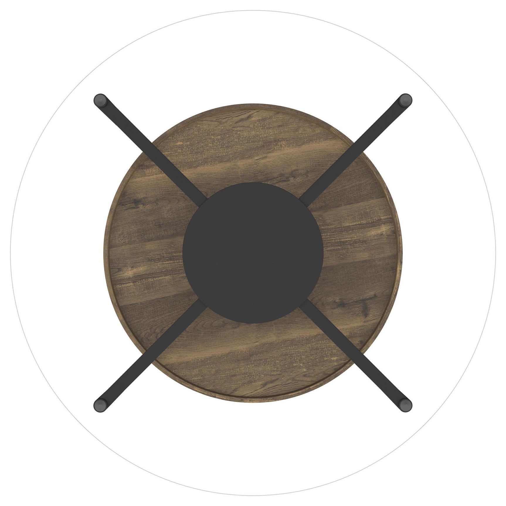 Delfin Brown 2-piece Round Coffee and End Table Set - Ornate Home