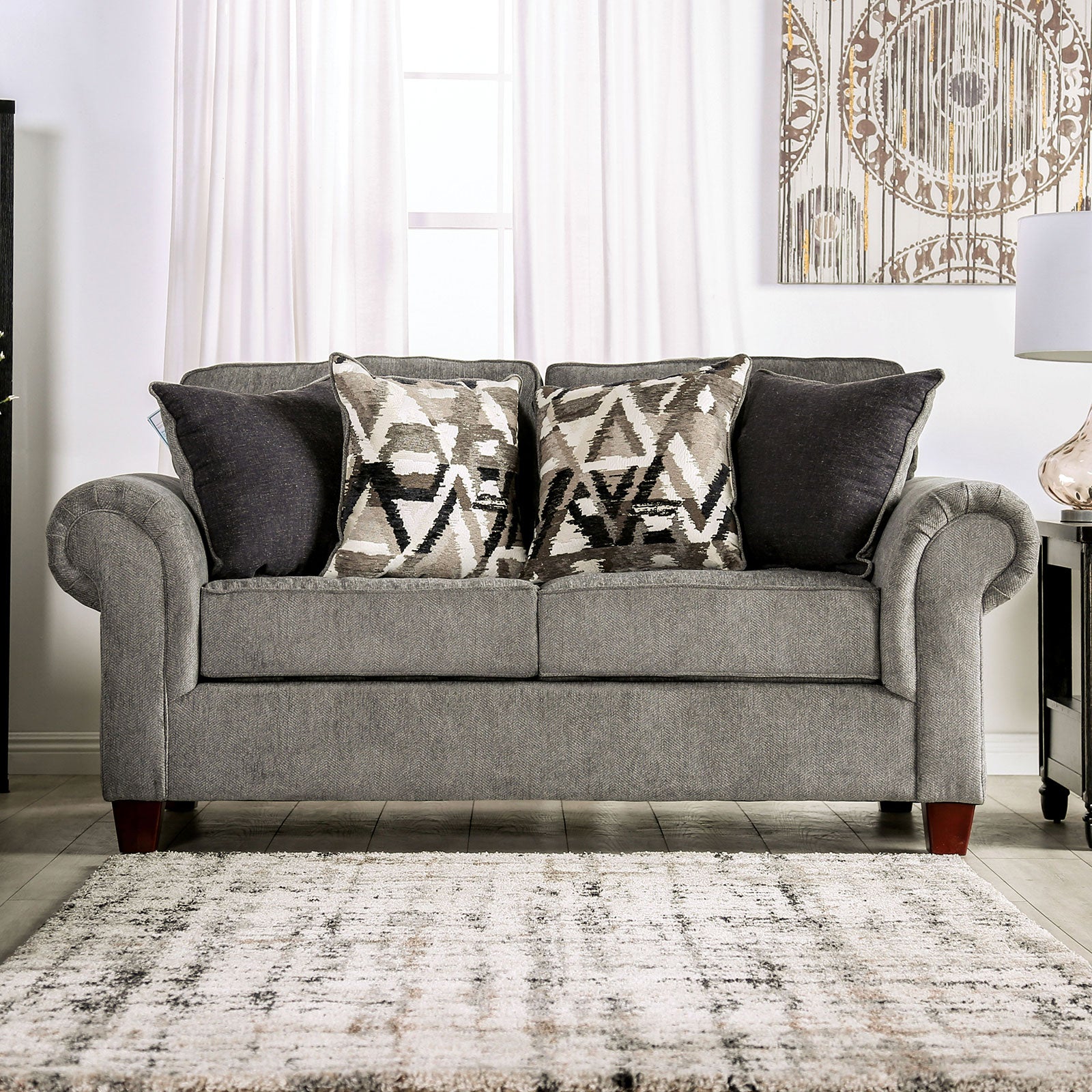 Delgada Graphite Sofa & Loveseat - Ornate Home