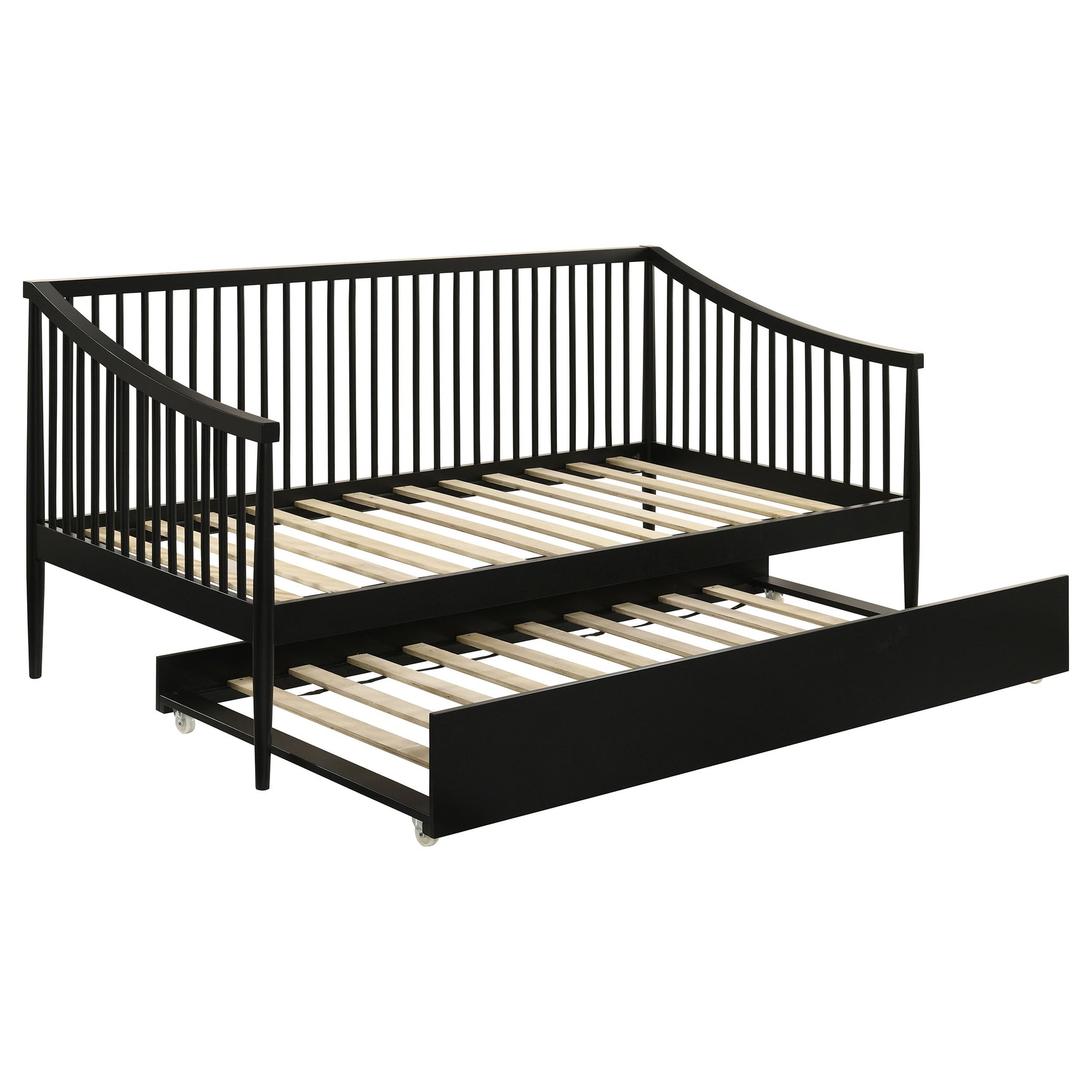 Delgado Black Windsor Twin Wood Daybed with Trundle - Ornate Home