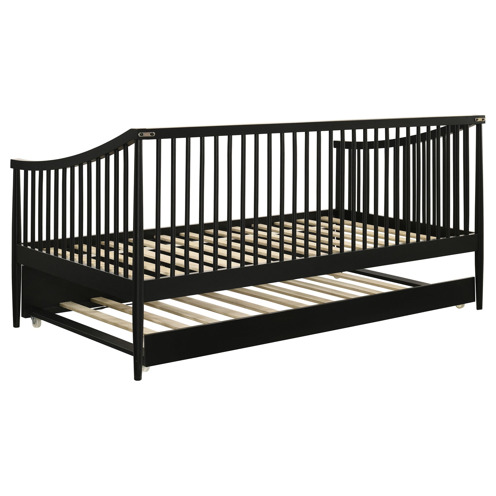 Delgado Black Windsor Twin Wood Daybed with Trundle - Ornate Home