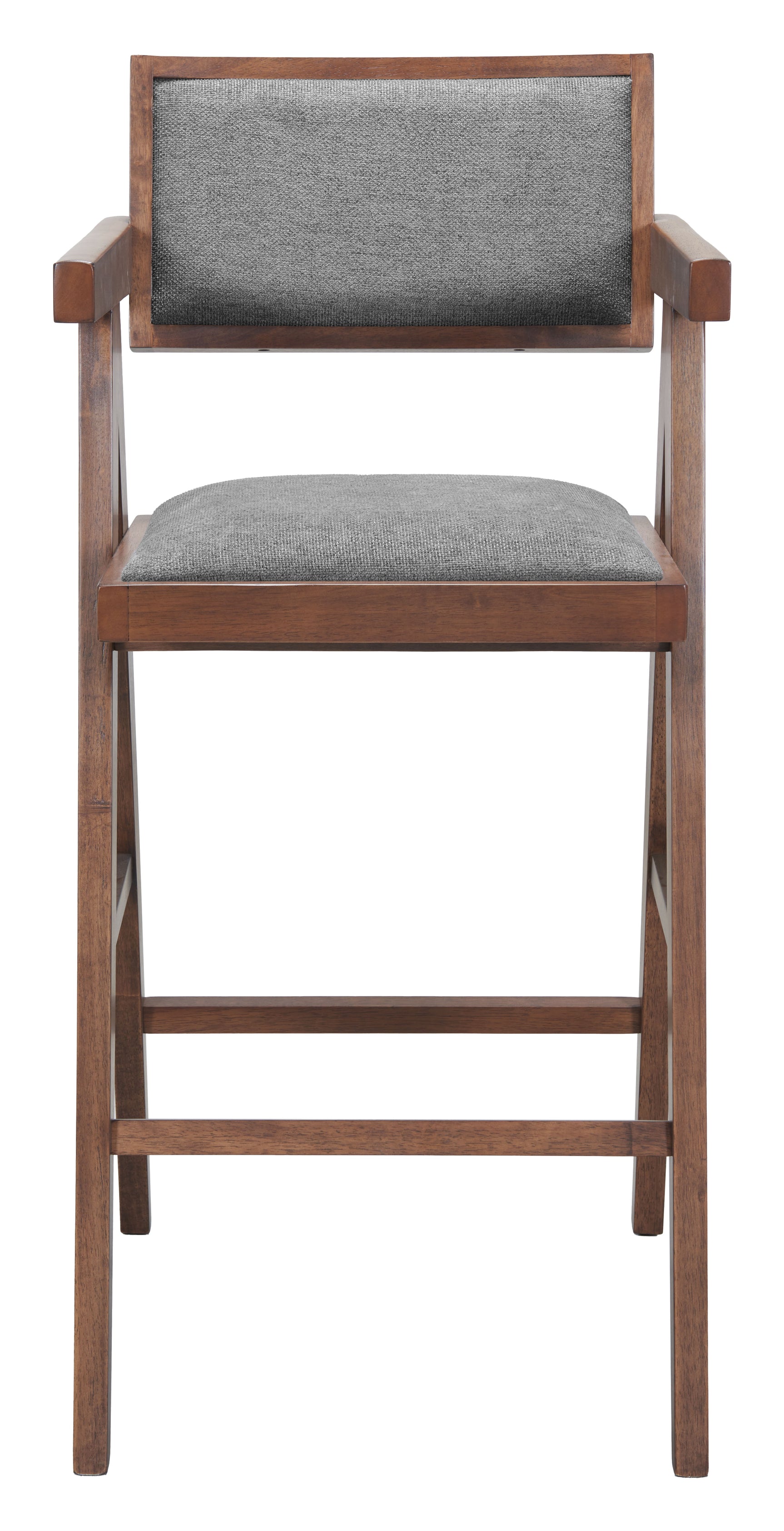 Delhi Gray & Walnut Barstool (Set of 2) - Ornate Home