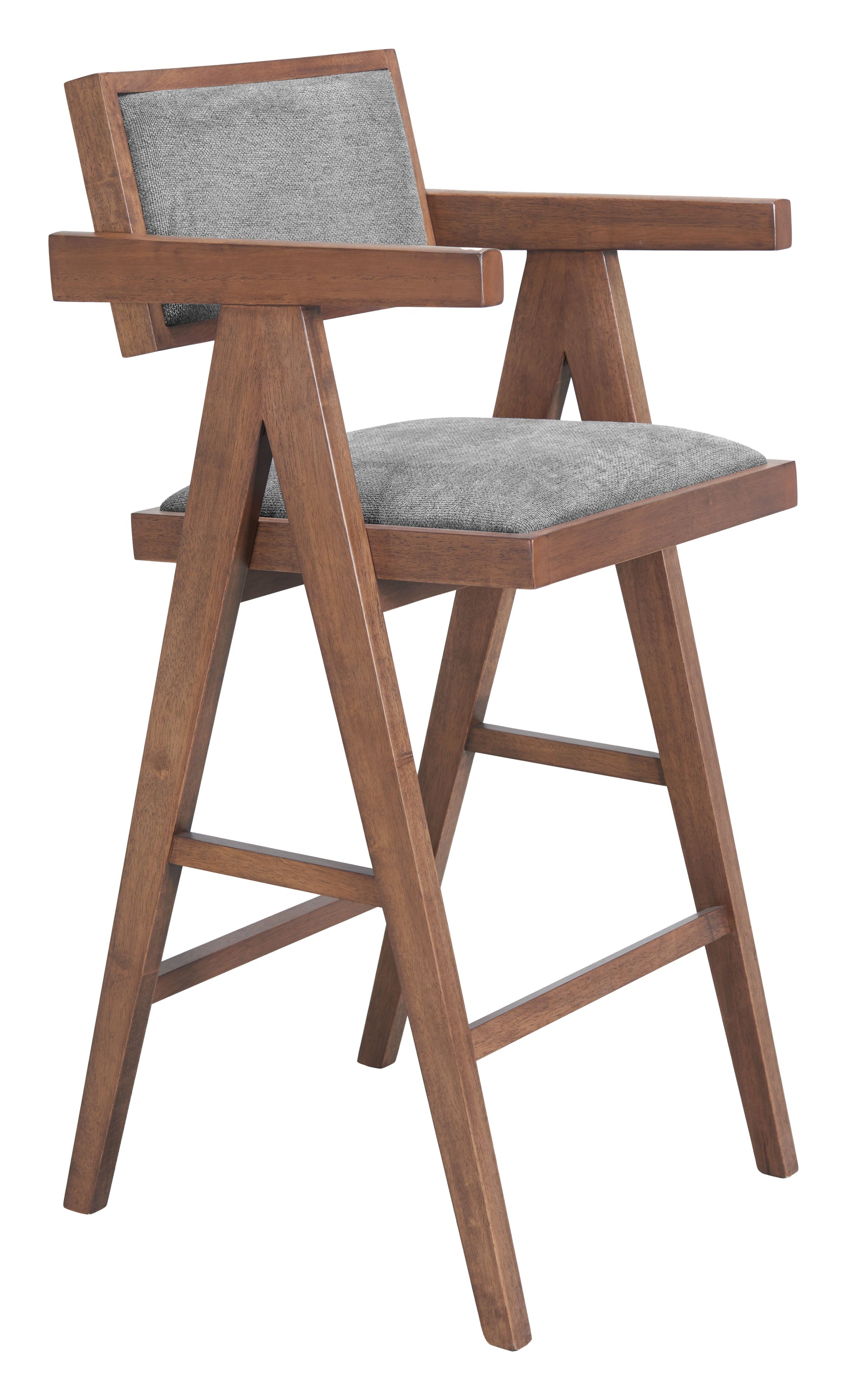 Delhi Gray & Walnut Barstool (Set of 2) - Ornate Home