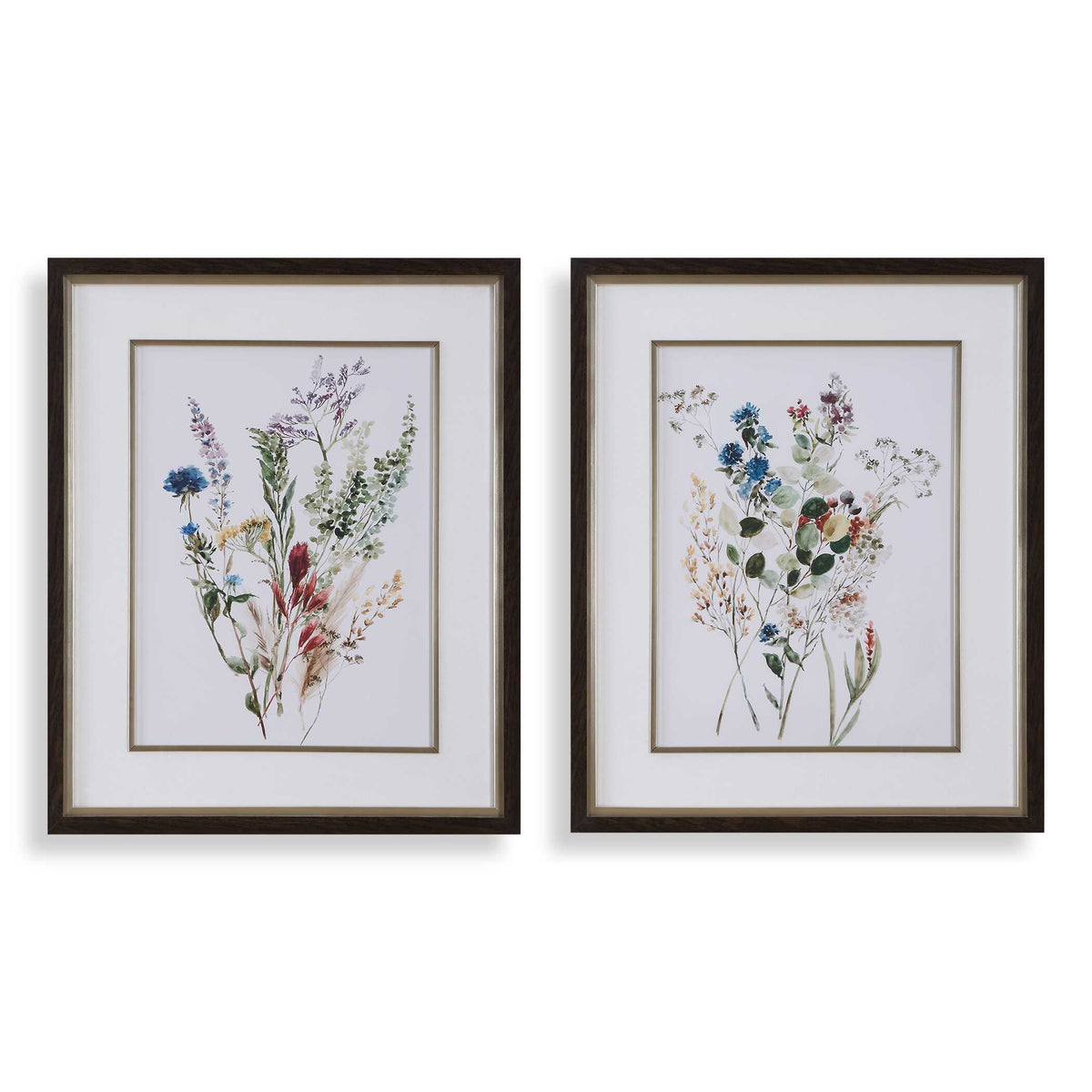 Delicate Flowers Multicolor Framed Prints (Set of 2) - Ornate Home