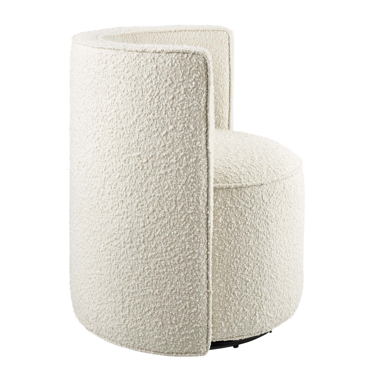 Della Ivory Boucle Fabric Swivel Chair - Ornate Home