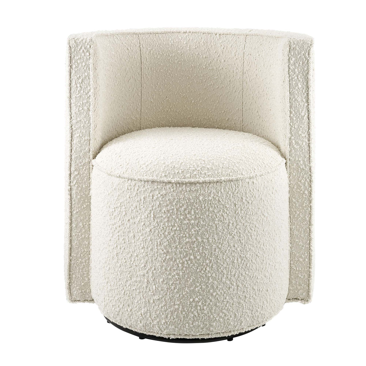 Della Ivory Boucle Fabric Swivel Chair - Ornate Home
