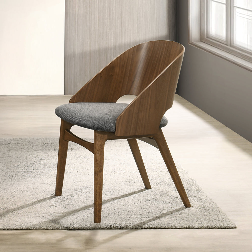 Delmon Fabric/Dark Walnut Side Chair (Set of 2) - Ornate Home