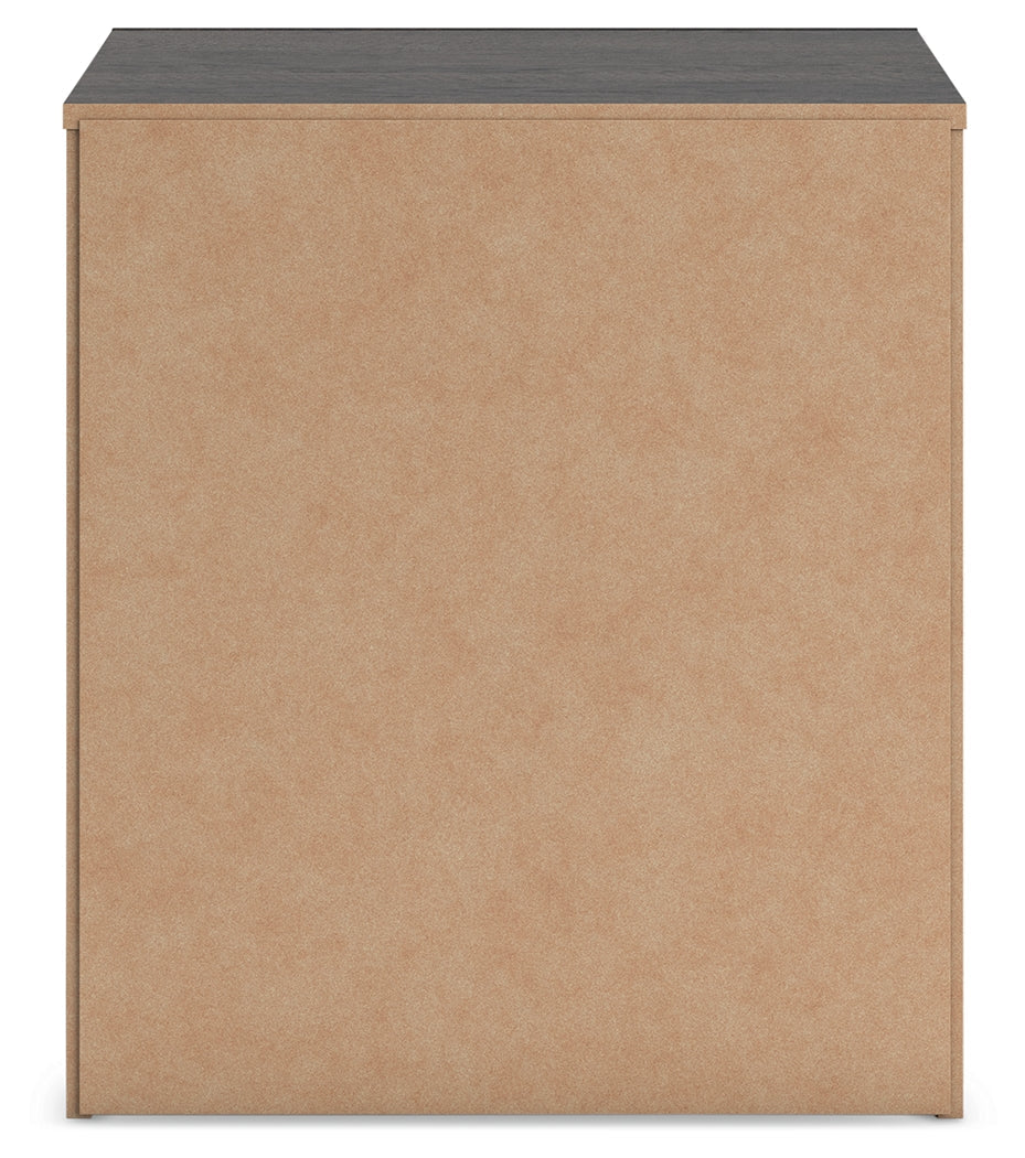 Delmorta Dark Gray-22" 2 Drawer Charging Nightstand (Online Special Price) - Ornate Home