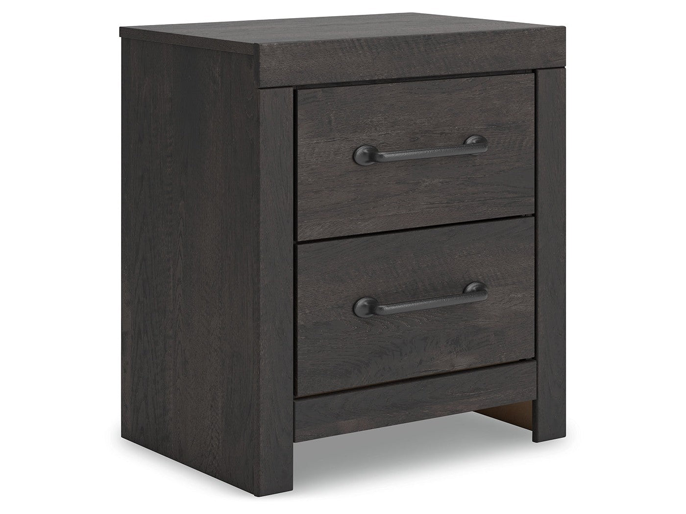 Delmorta Dark Gray-22" 2 Drawer Charging Nightstand - Ornate Home
