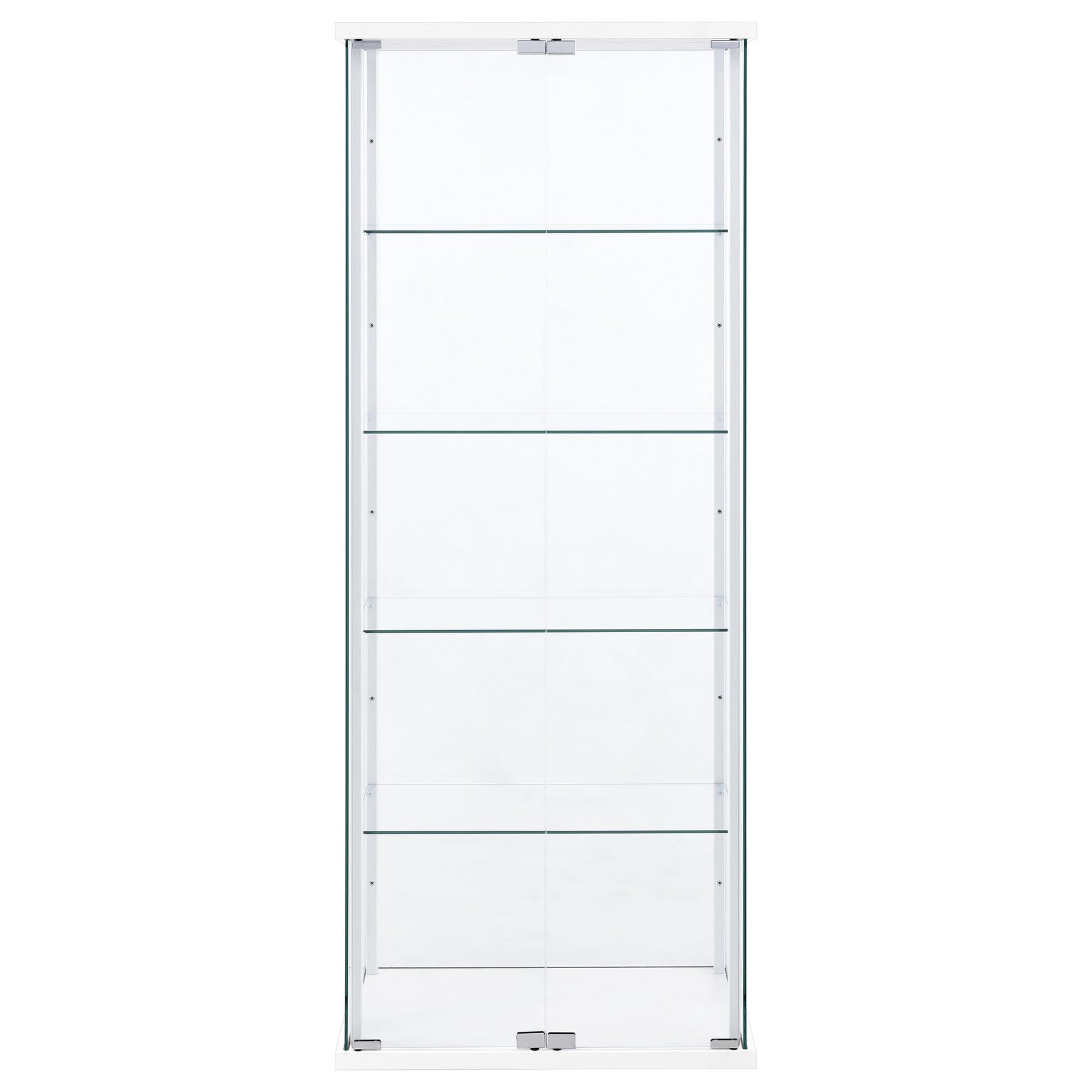 Delphinium White 4-Shelf Clear Glass Curio Display Cabinet - Ornate Home