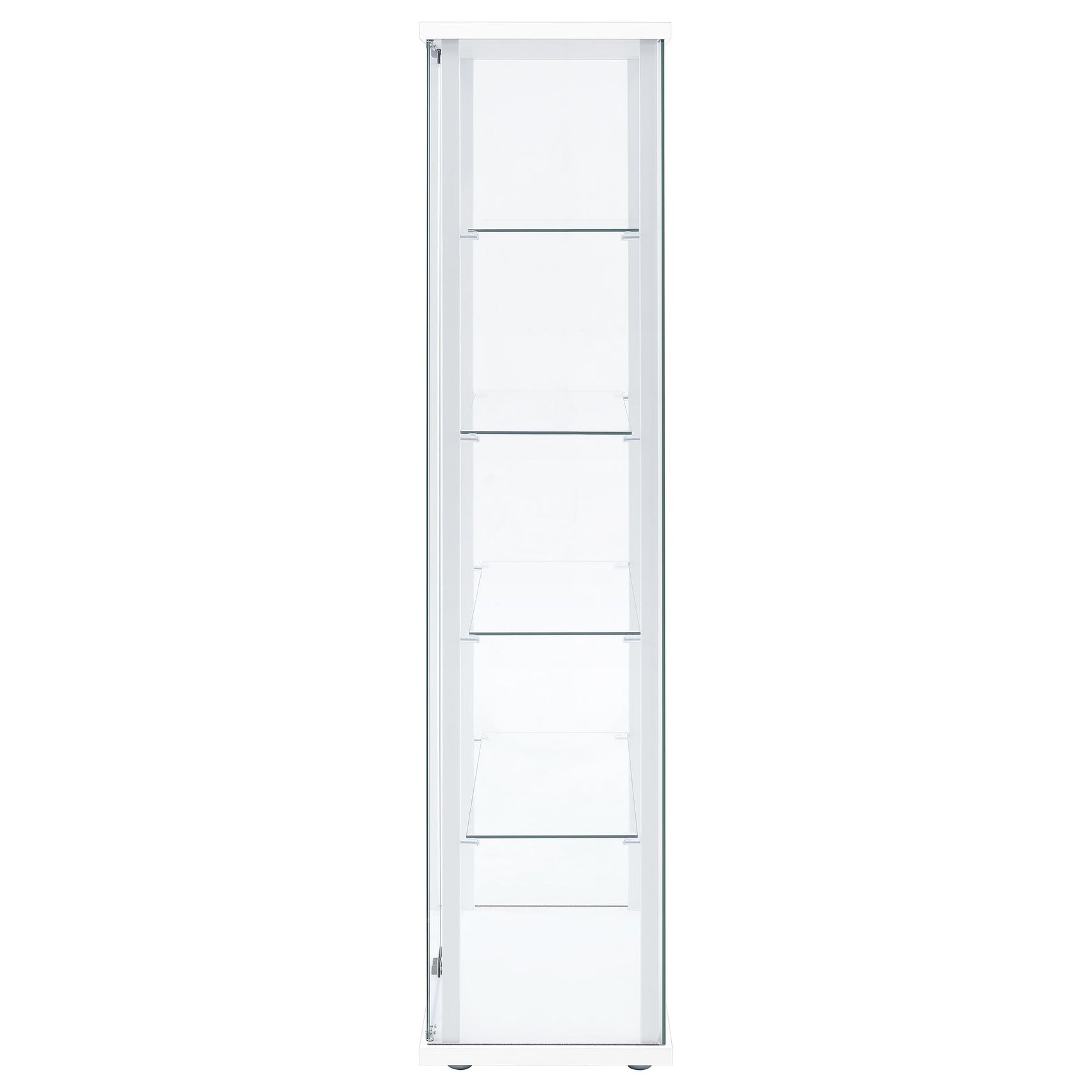 Delphinium White 4-Shelf Clear Glass Curio Display Cabinet - Ornate Home