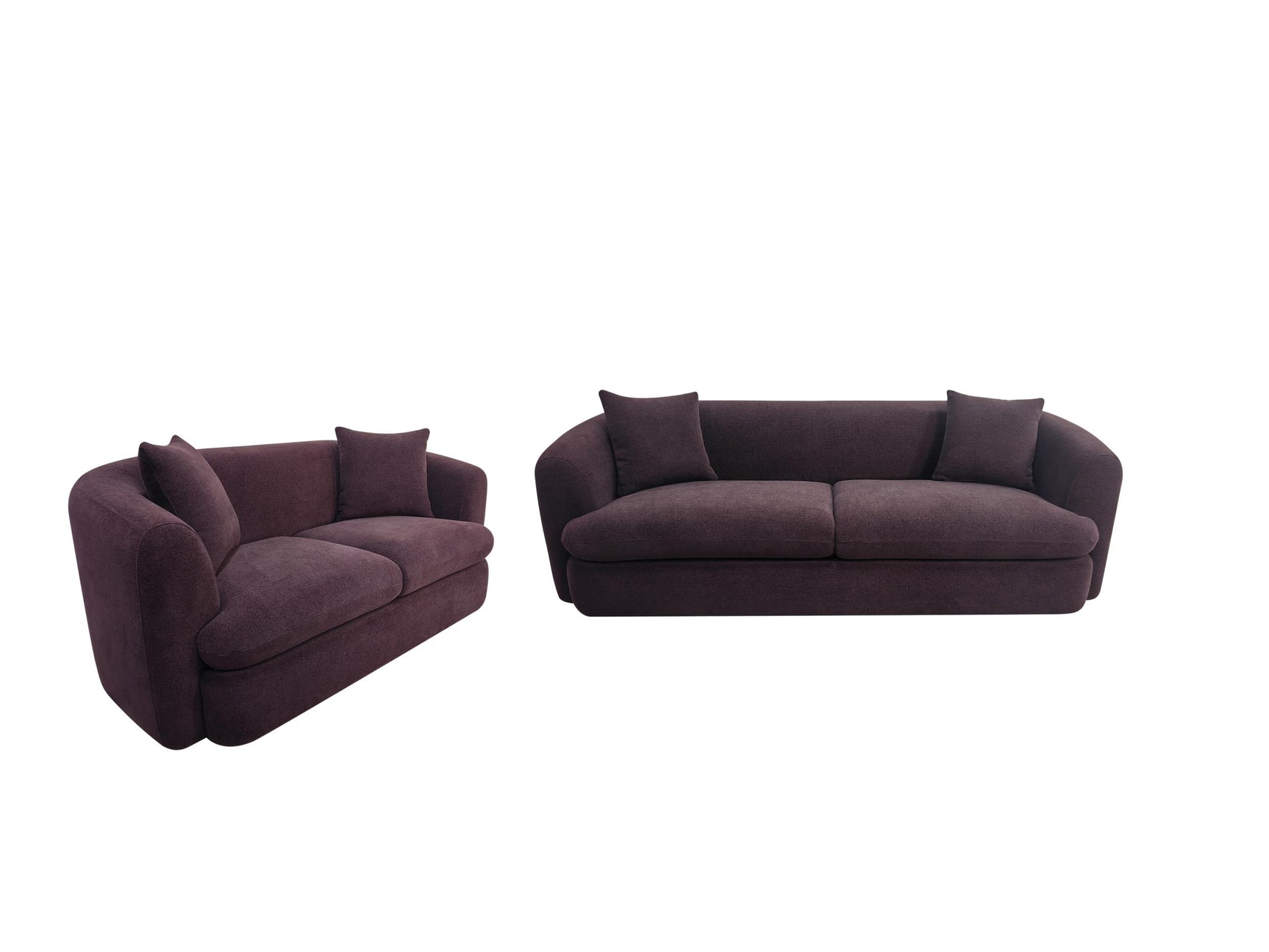 Delroy Aubergine Stationary Sofa Set - Ornate Home