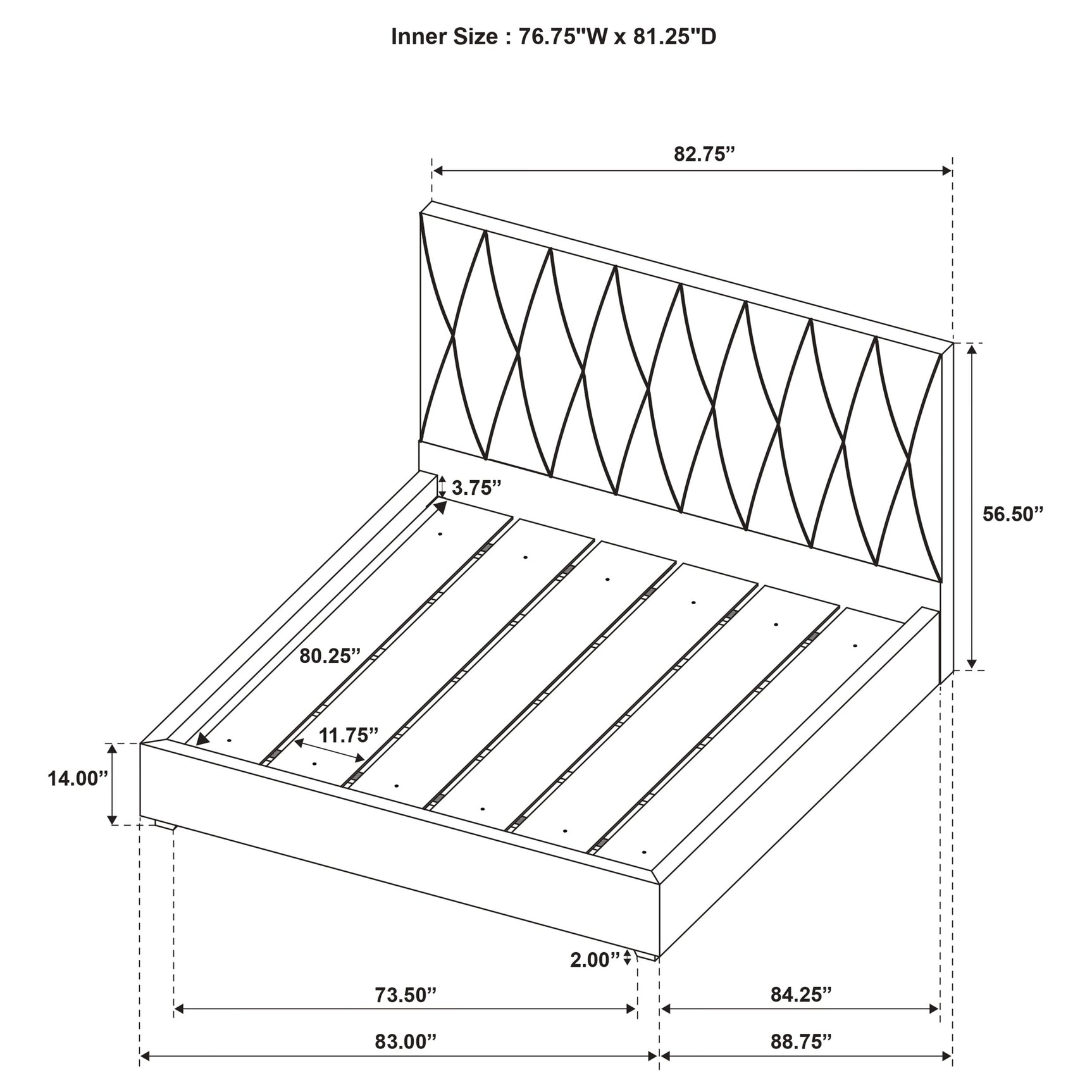 Delsea Light Brown Upholstered Eastern King Platform Bed - Ornate Home
