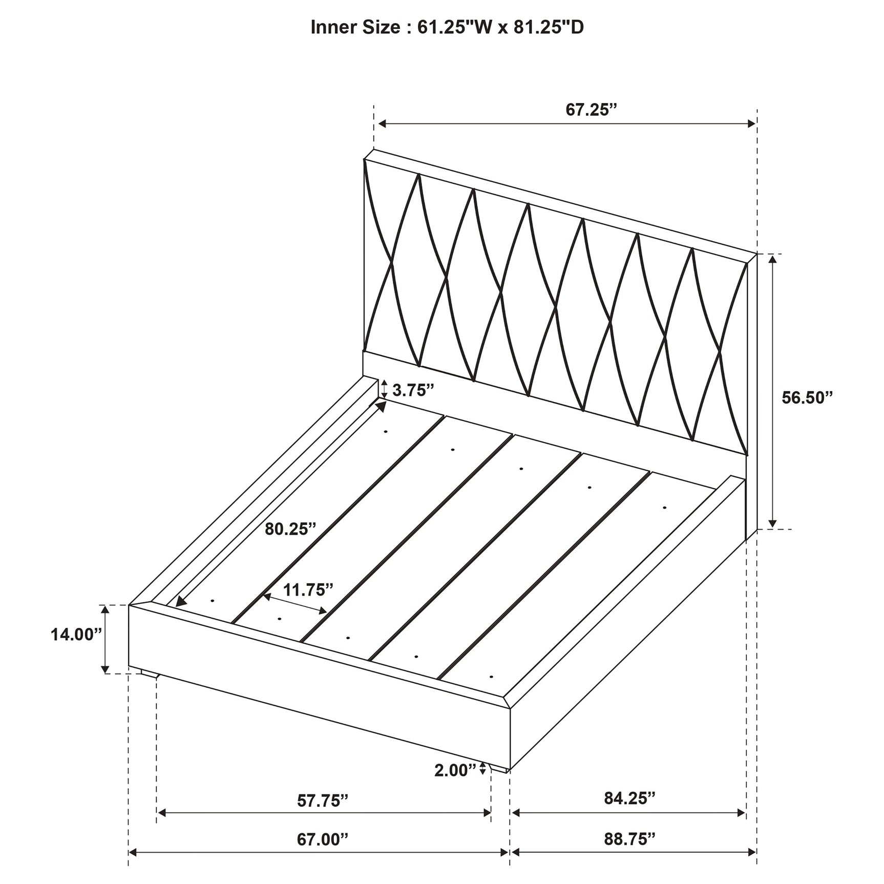 Delsea Light Brown Upholstered Queen Panel Platform Bed - Ornate Home