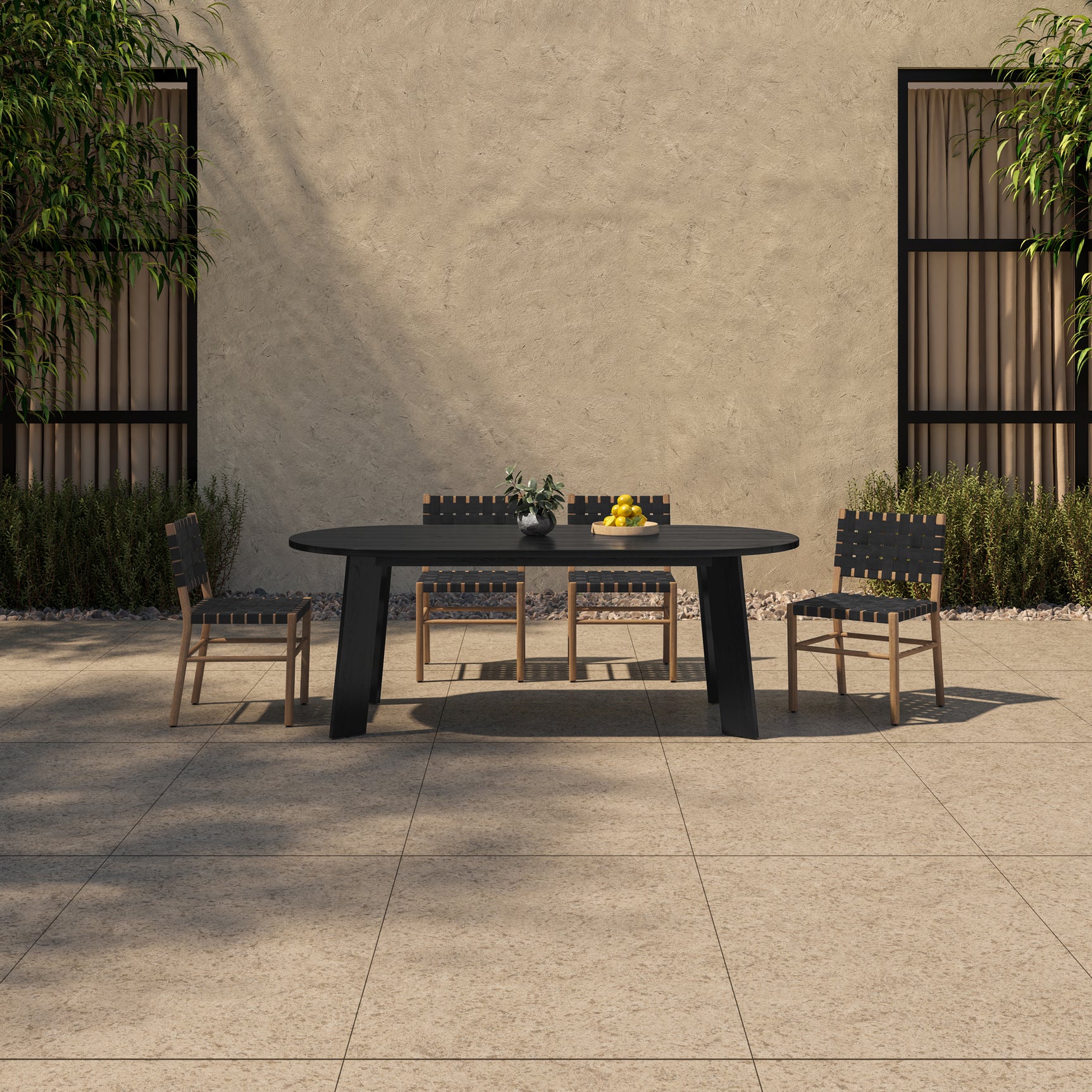 Delta Black Oval Outdoor Dining Table - Ornate Home