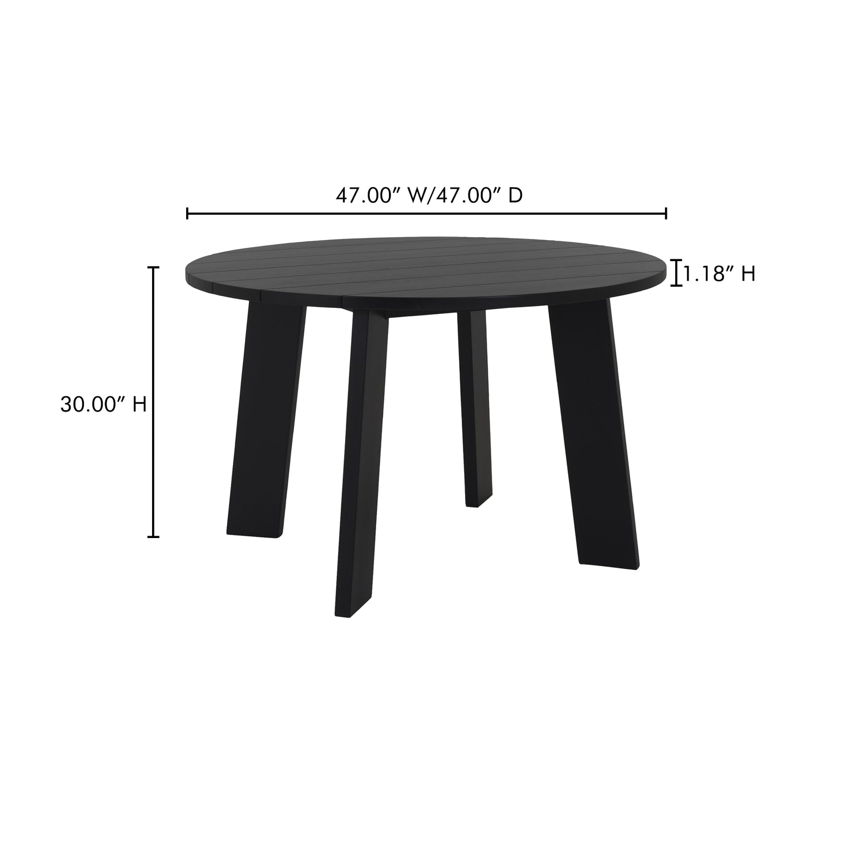 Delta Black Round Outdoor Dining Table - Ornate Home
